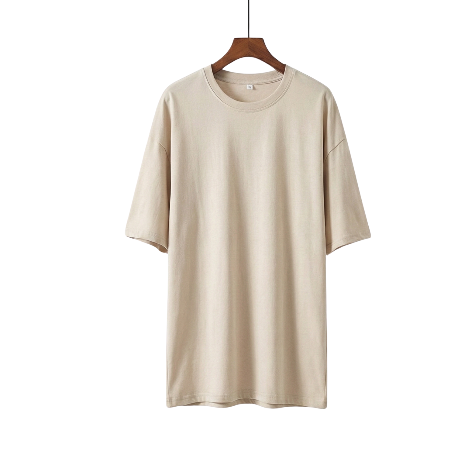 Men’s Oversized Beige Streetwear T-Shirt – The Crew