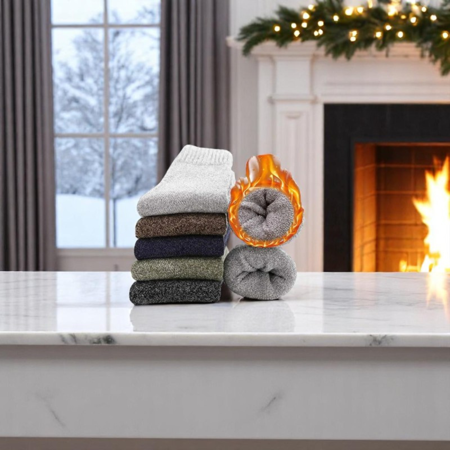 Thick Winter Socks for Men (5 pairs)