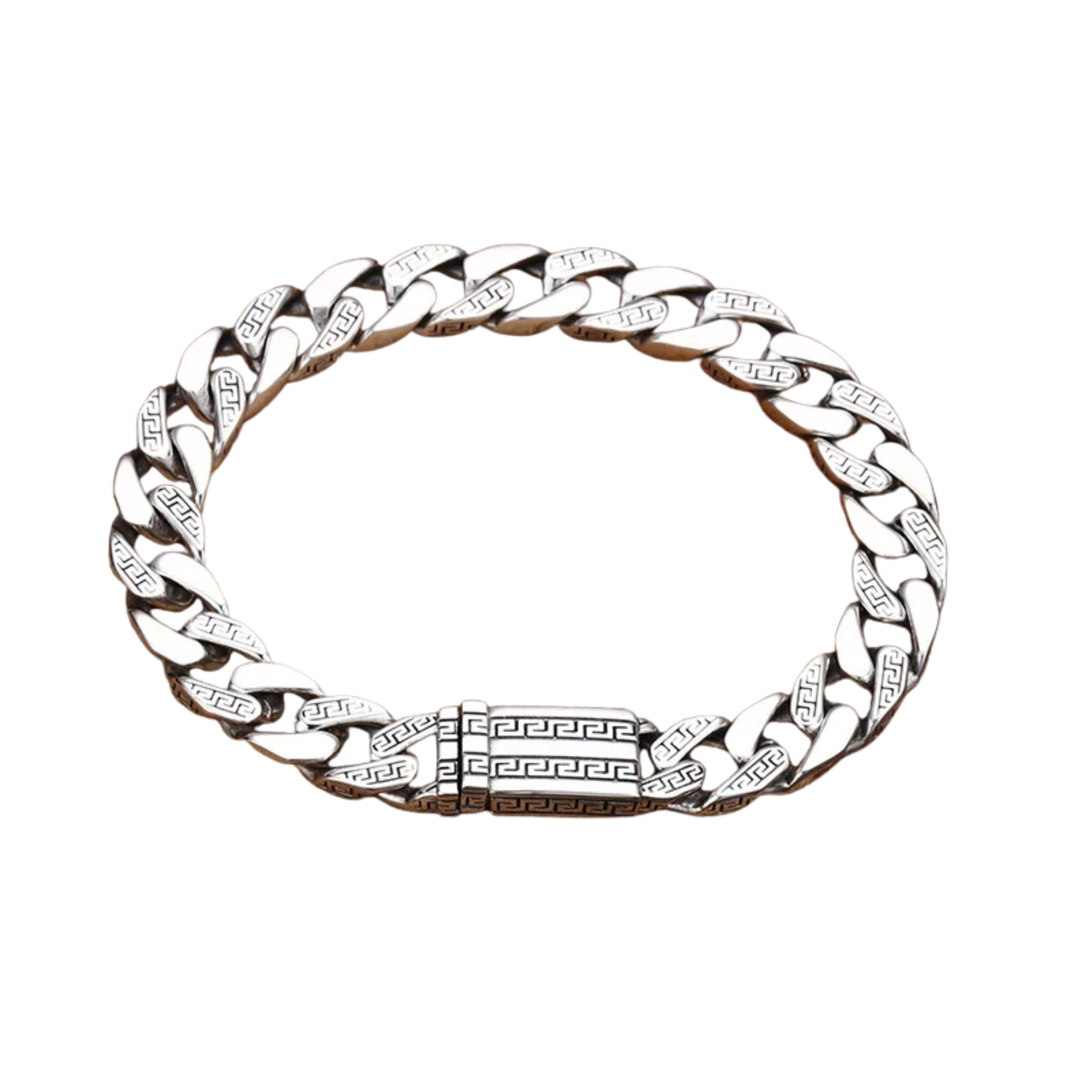 Unisex Vintage Fortune S925 Silver Cuban Bracelet