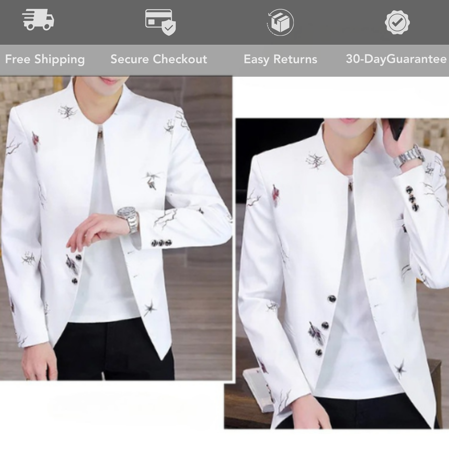 Korean Style Printed Blazer