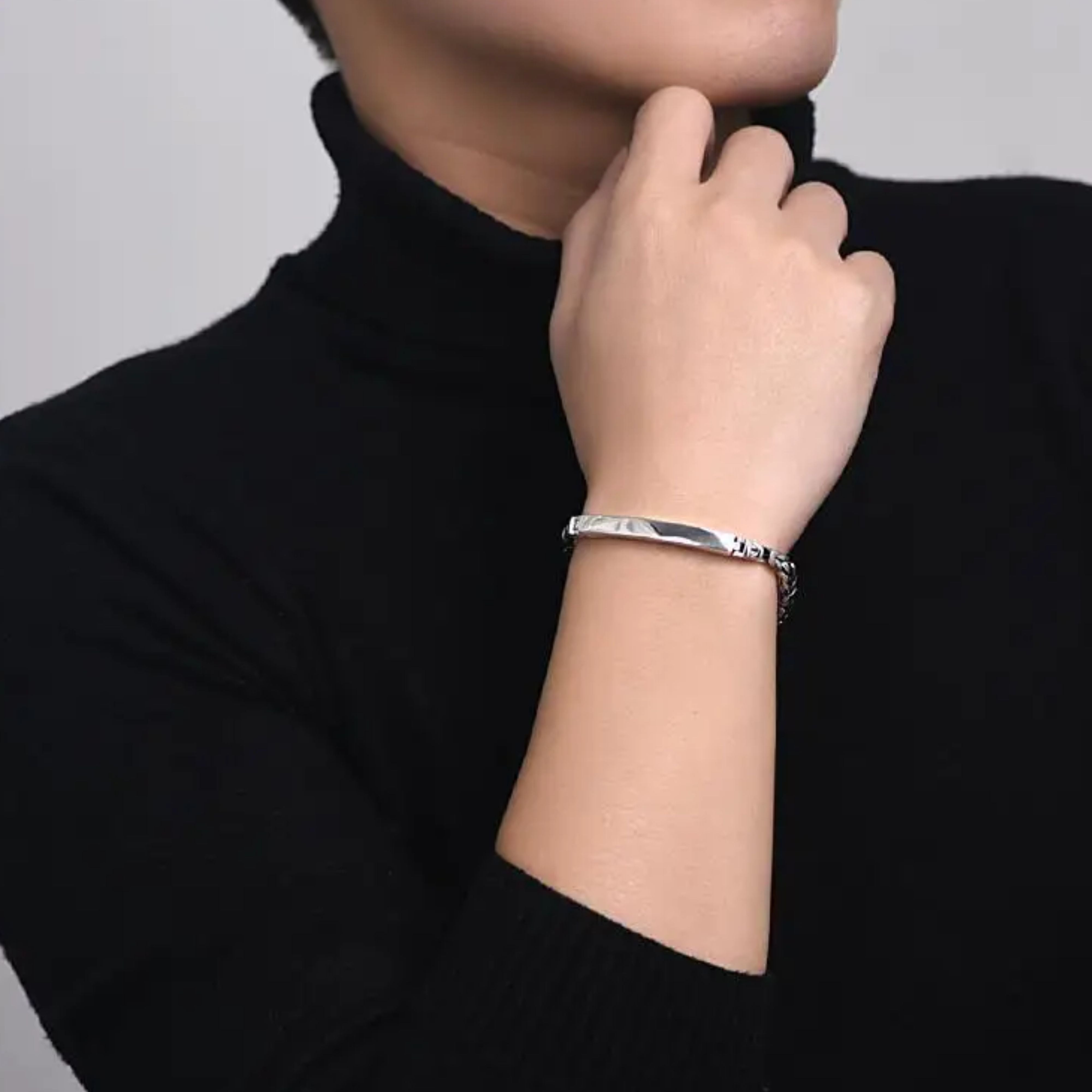 Unisex "Peace Grain" S925 Silver Woven Bracelet