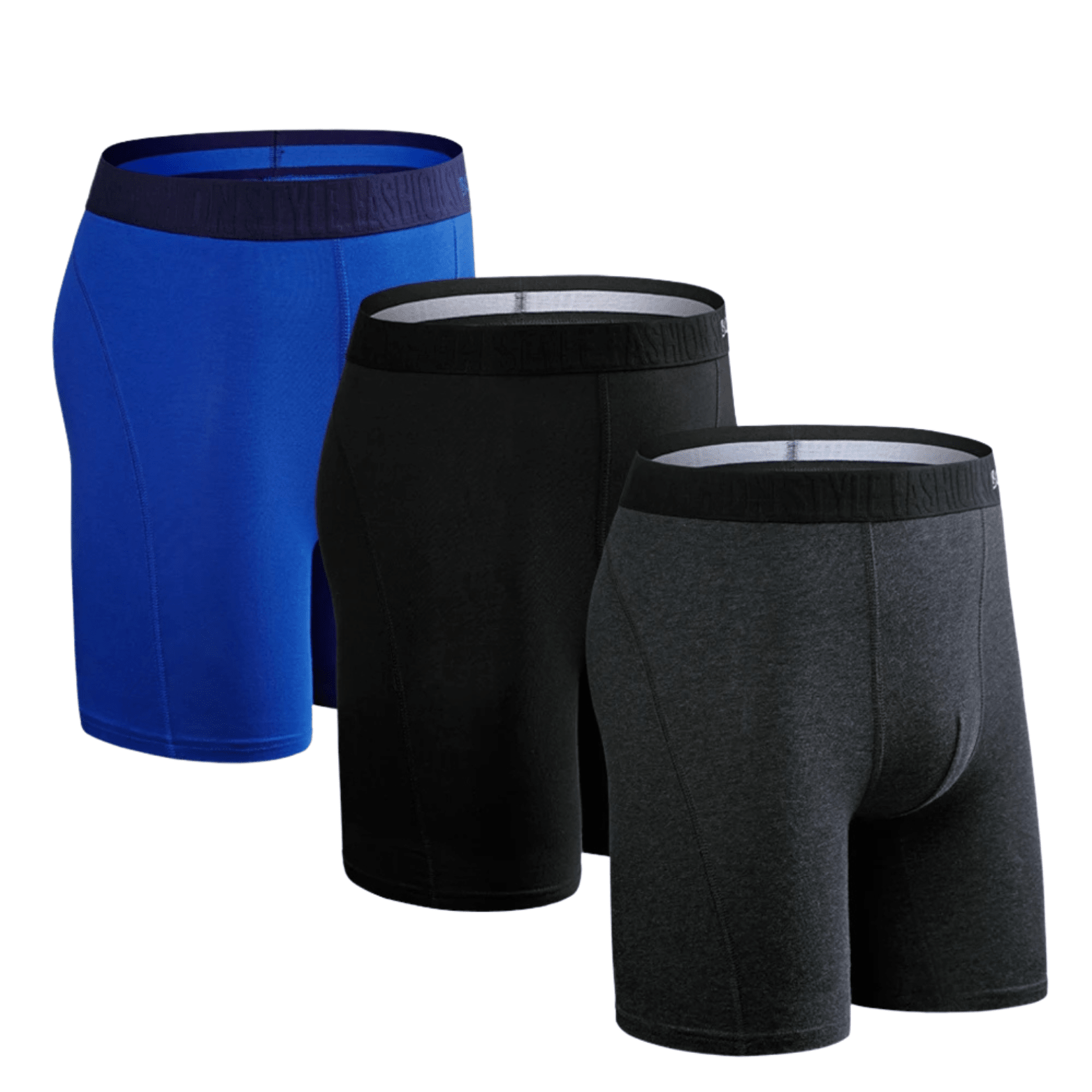 Men’s Premium Long Boxers 3 - Pack – Comfortable Fit - The Crew