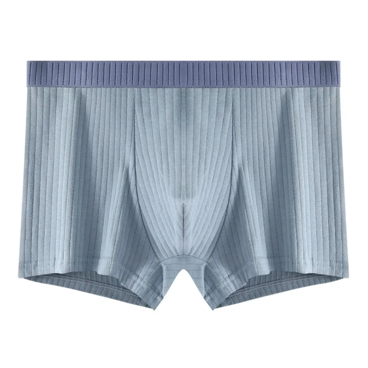 Men’s Cotton Thermal Boxers Light Blue Front View – The Crew