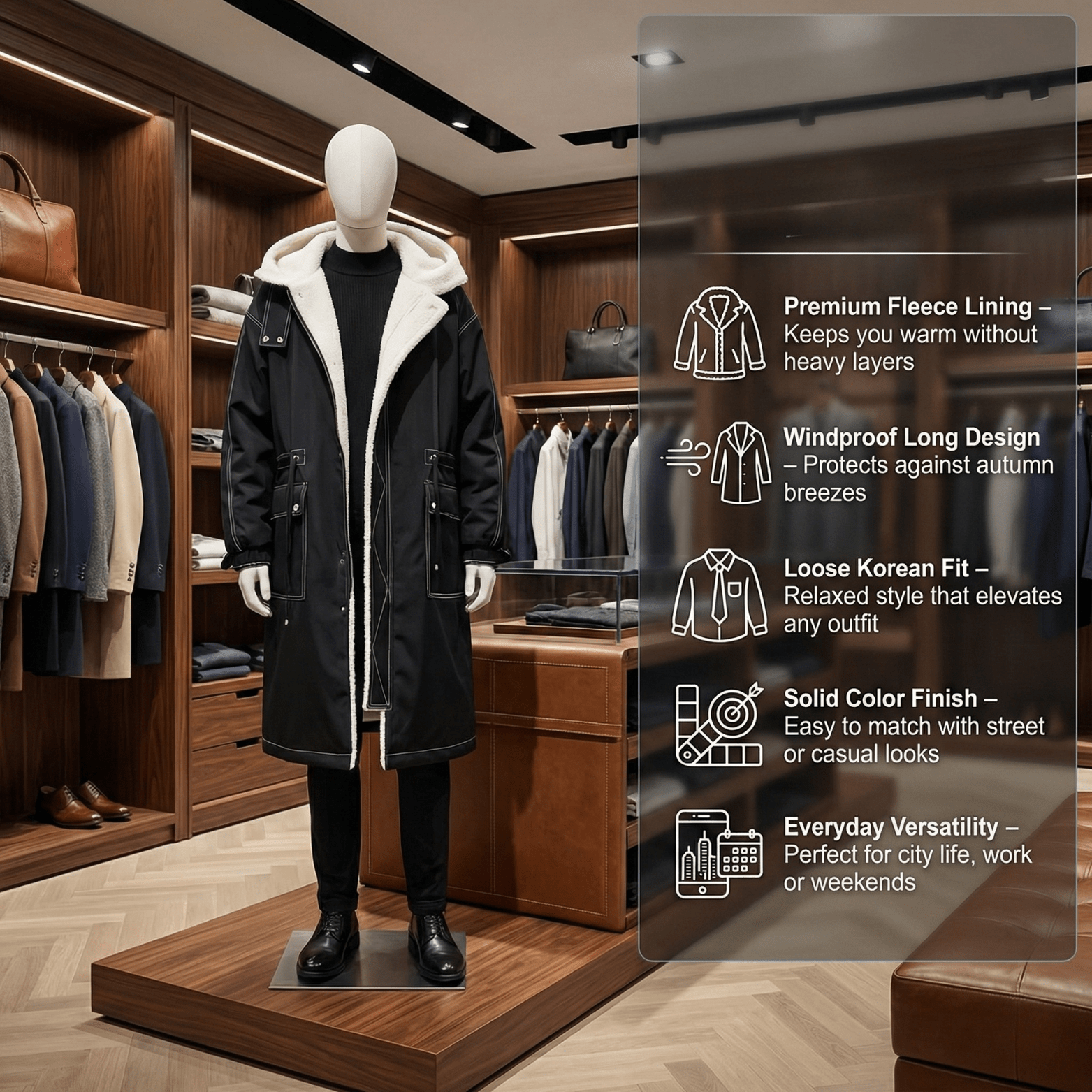 Korean Style Long Trench Coat for Men – Autumn Streetwear - The Crew