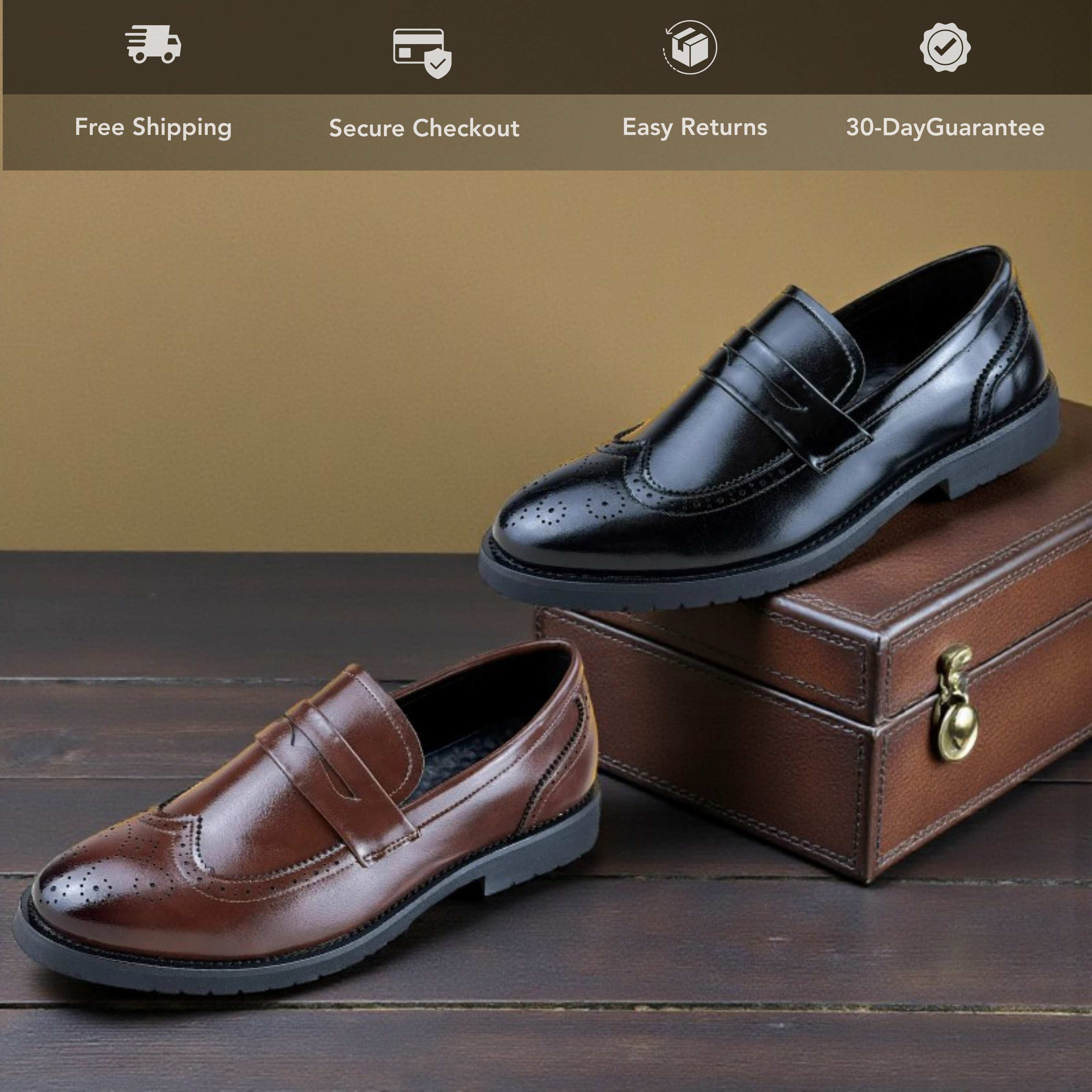 Elegant Brogue Slip-On Loafers