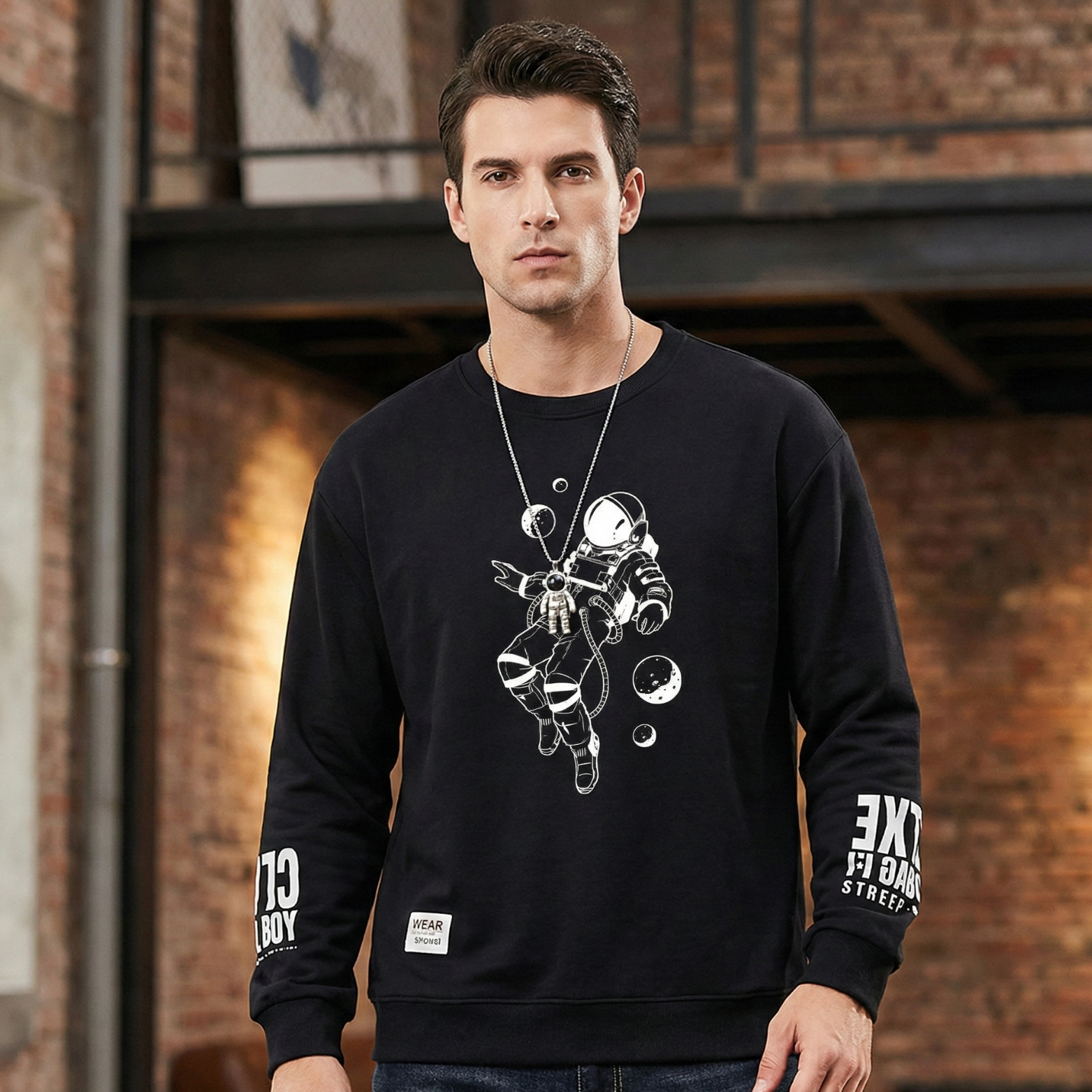 Moon Print Men’s Sweatshirt