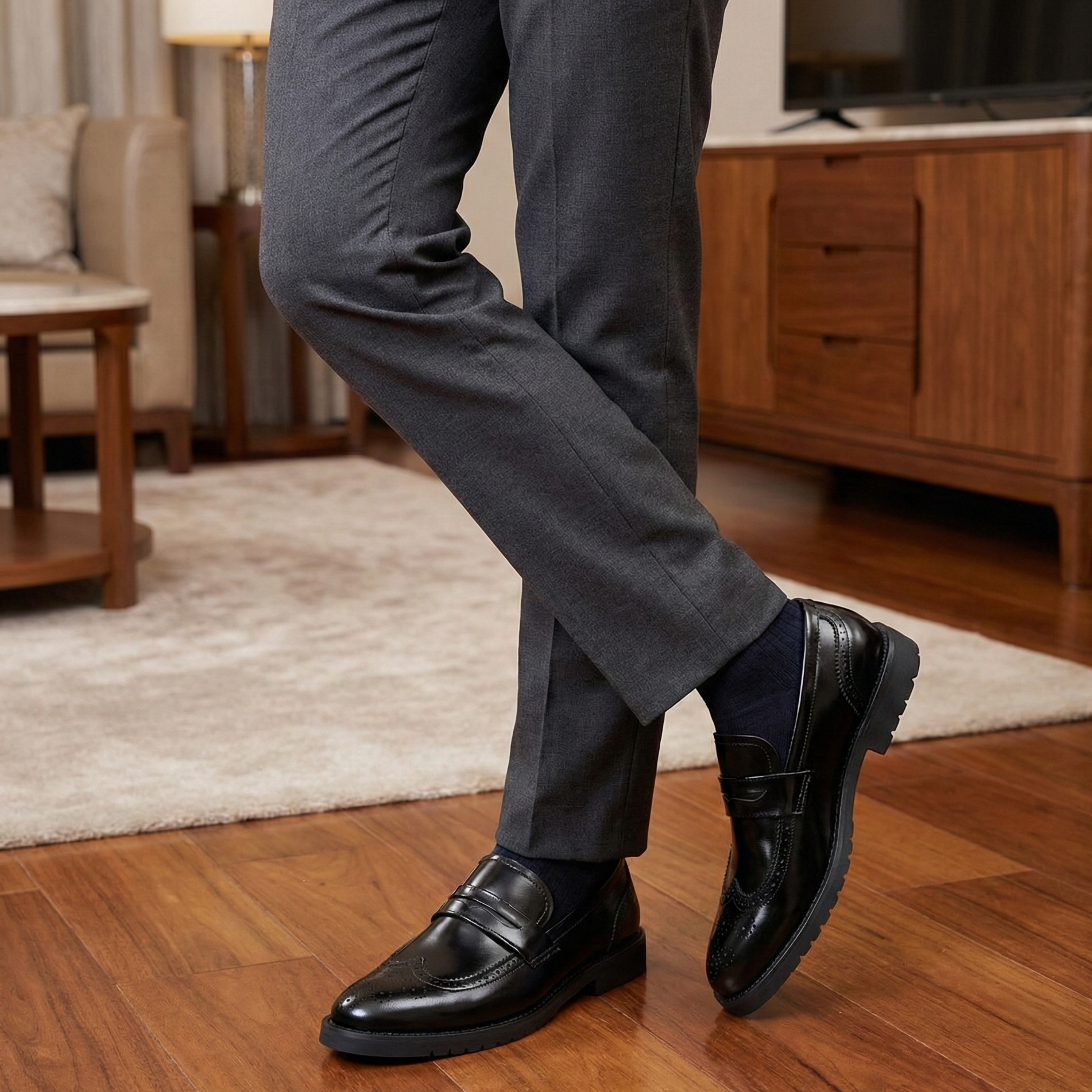 Elegant Brogue Slip-On Loafers