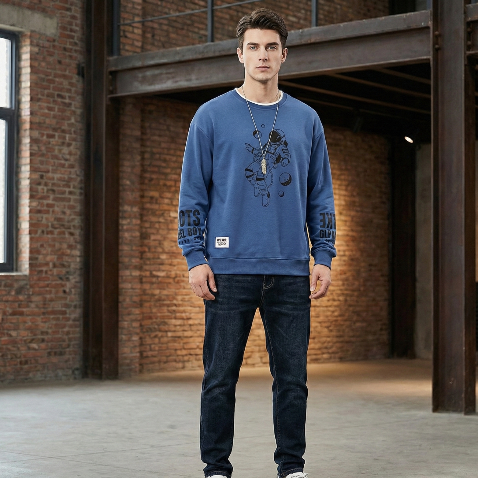 Moon Print Men’s Sweatshirt