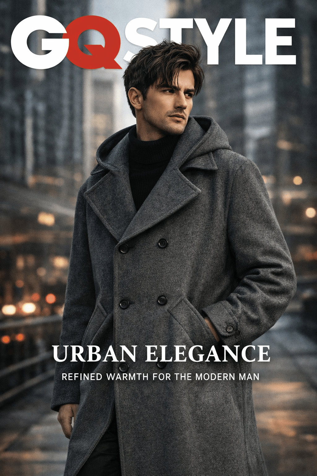 Men’s Hooded Wool Trench Coat – Double Breasted Winter 2025 - The Crew