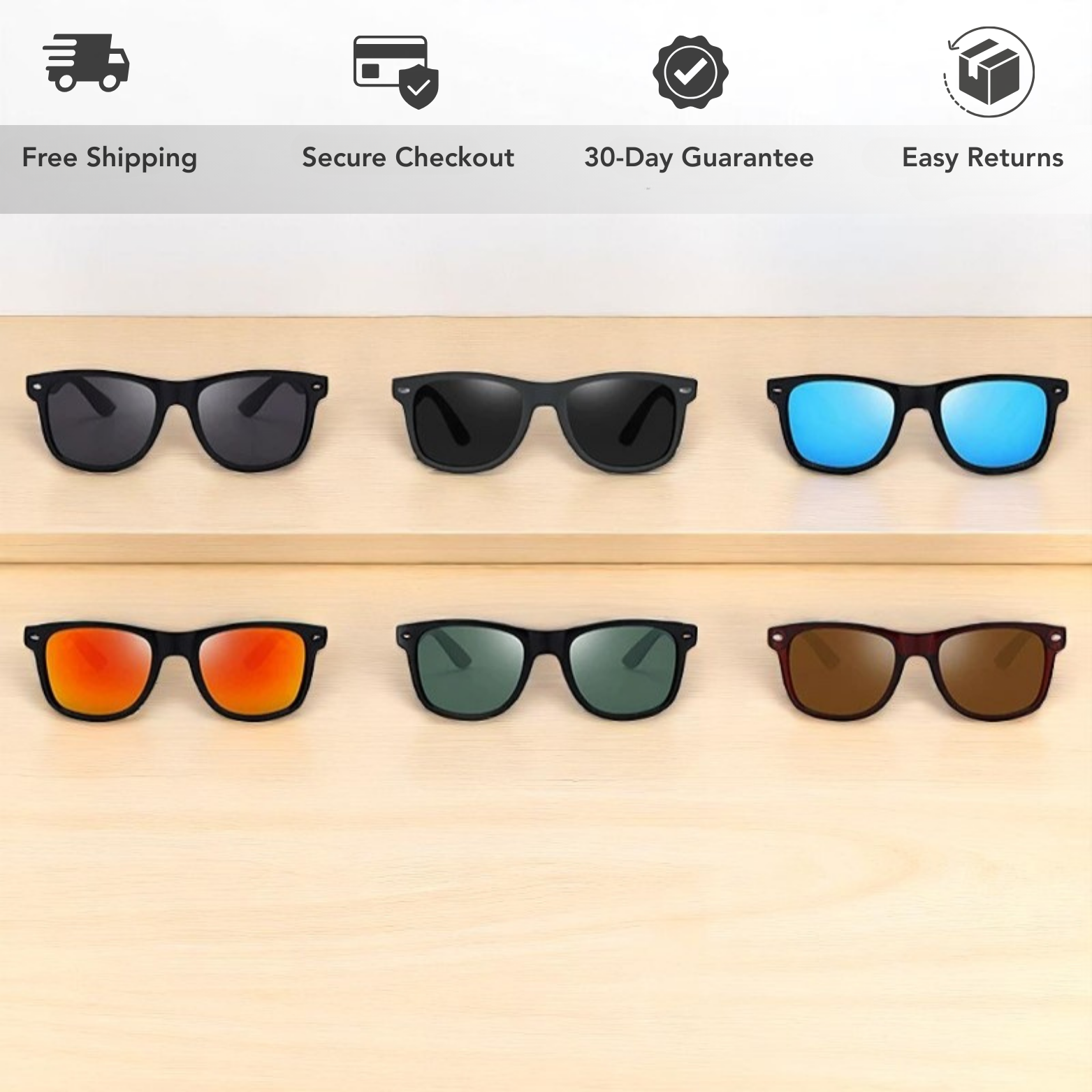 UV400 Polarized Retro Glasses