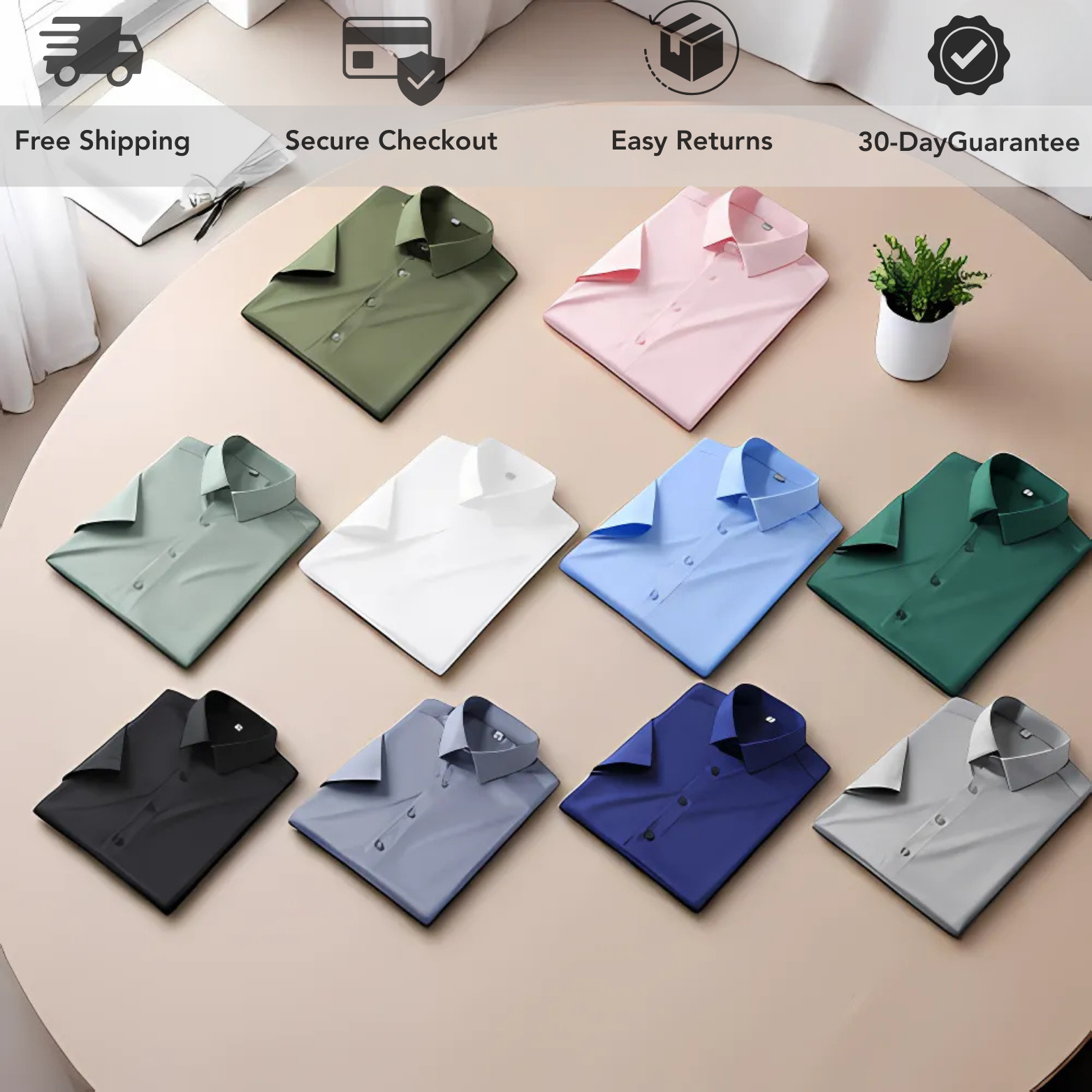 Formal Cold Silk Short-Sleeved Shirt