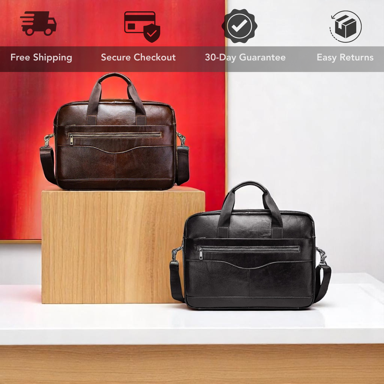 Genuine Leather Executive Briefcase