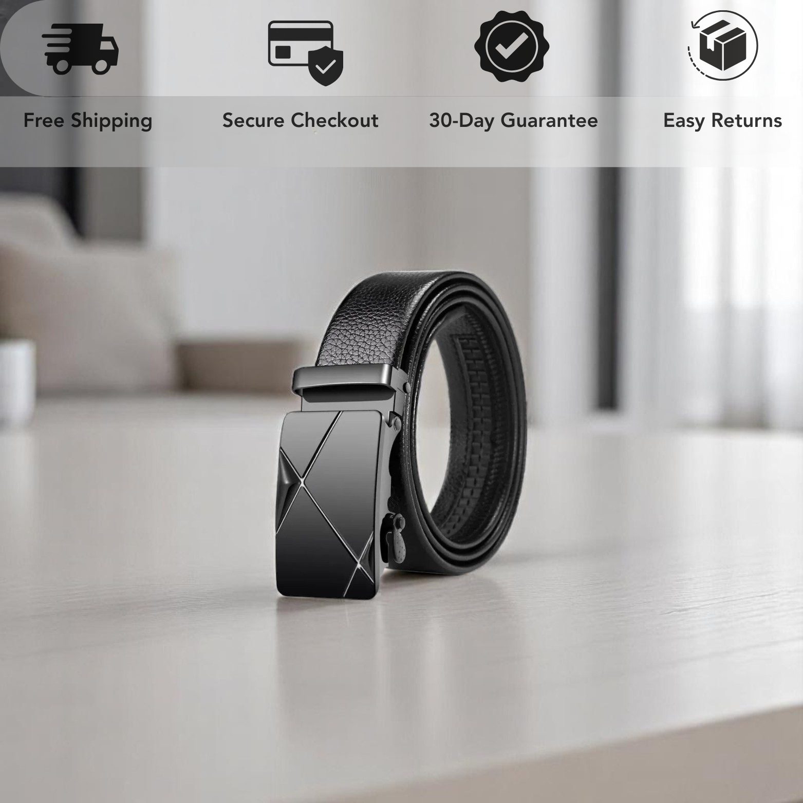Elegant PU Leather Belt