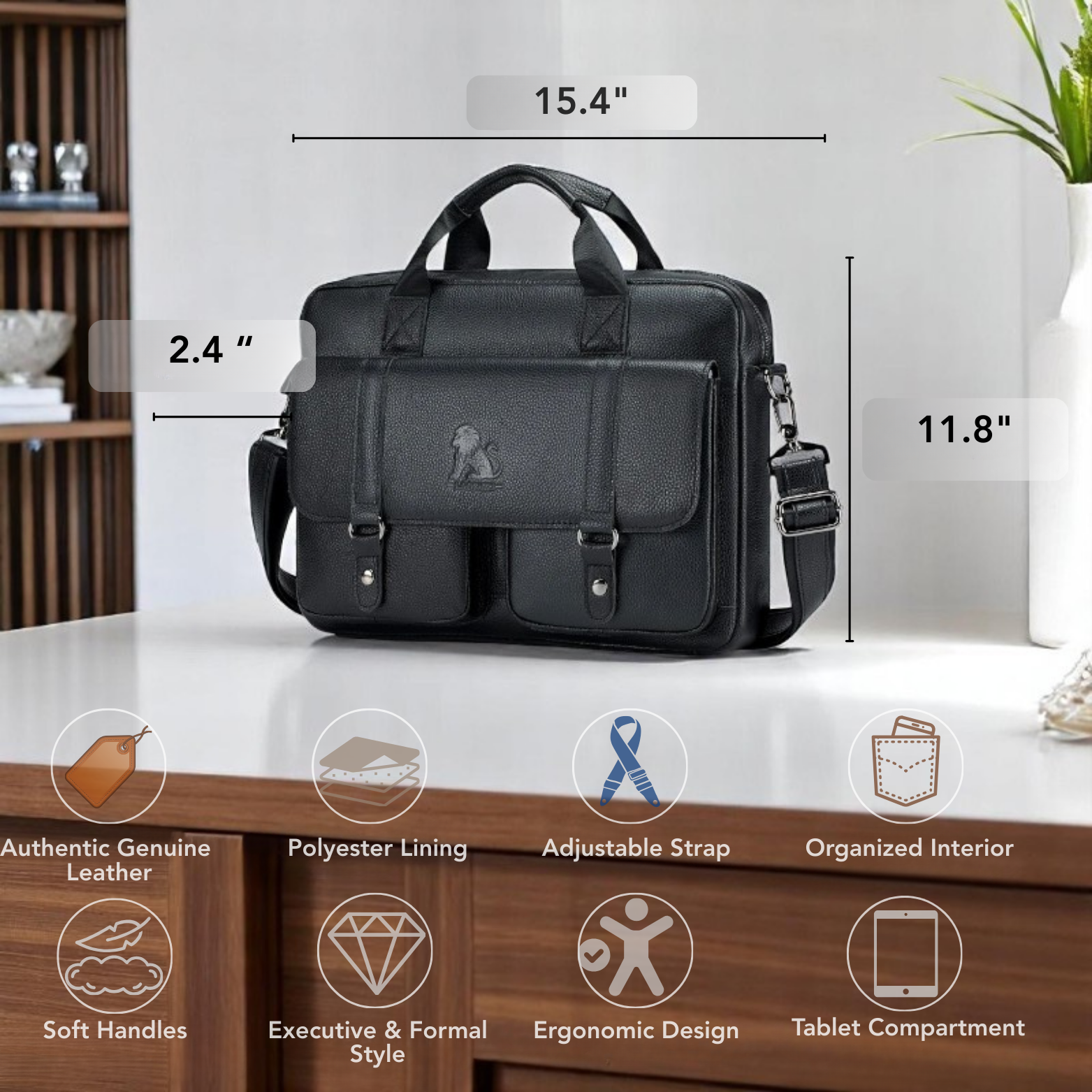 Premium Executive Leather Briefcase