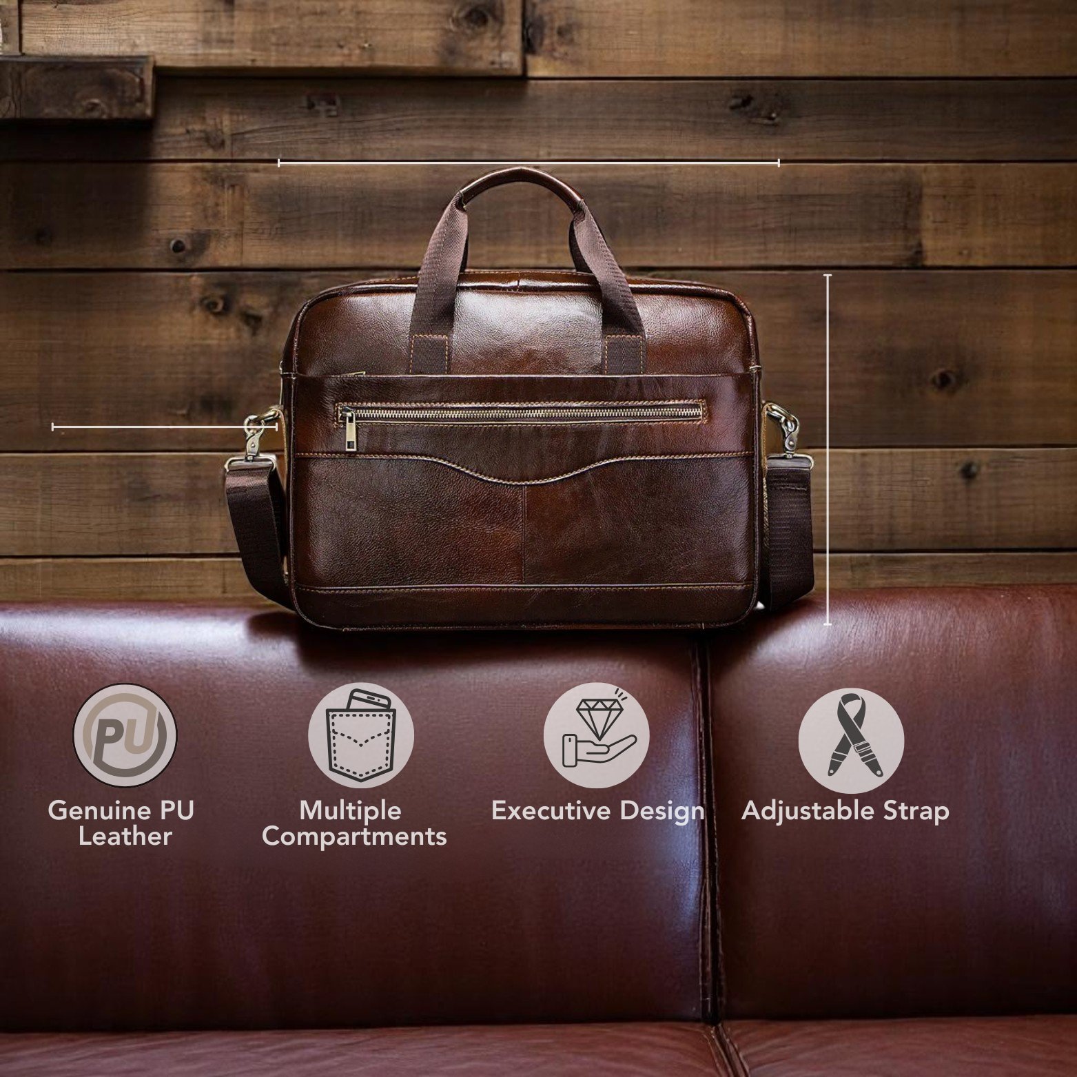 Genuine Leather Executive Briefcase