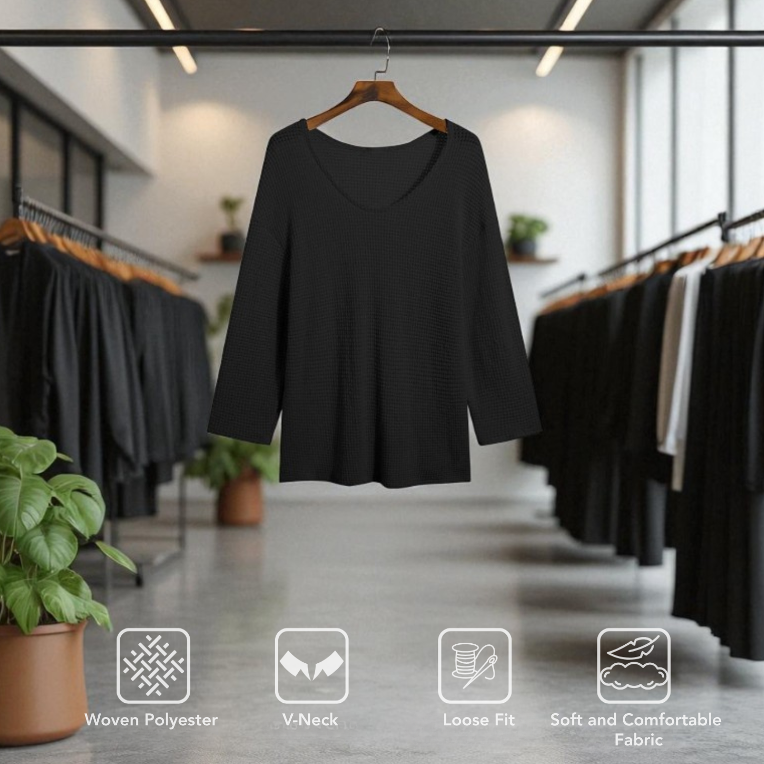 V-Neck Knitted T-Shirt