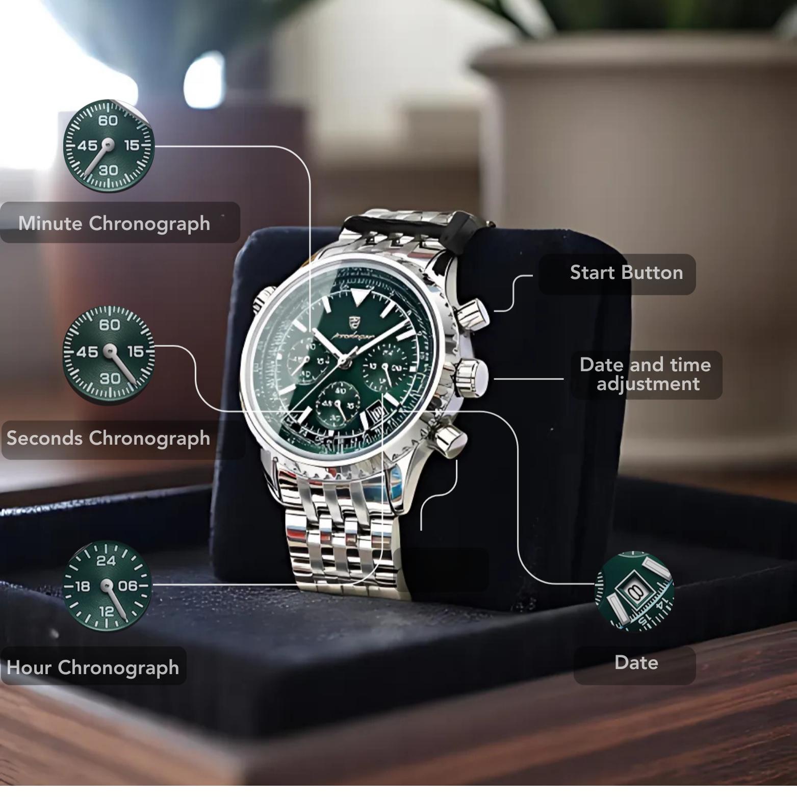 Steel military watch