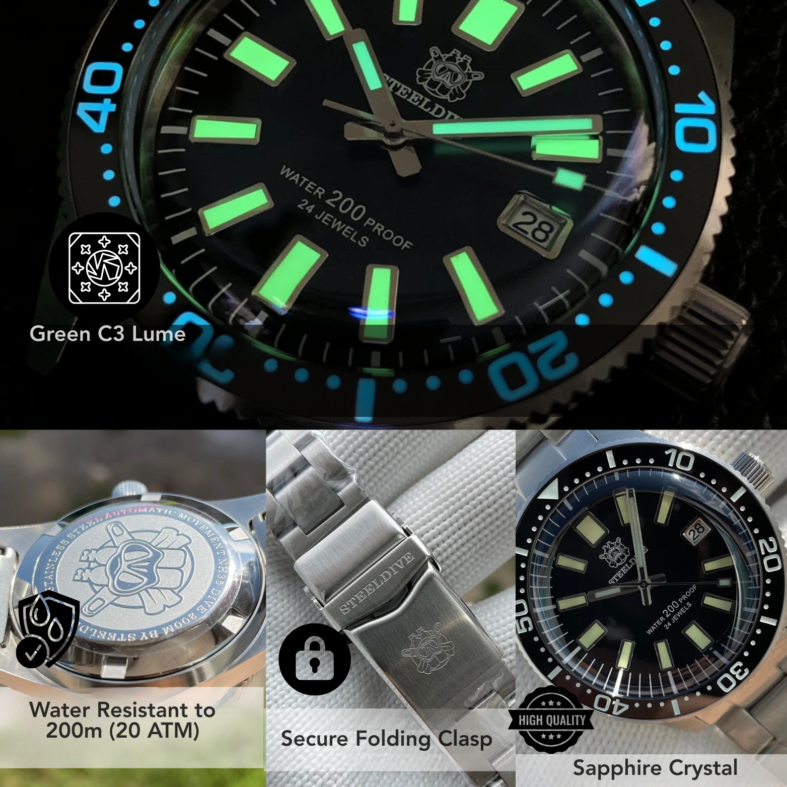 STEELDIVE SD1962 Automatic Waterproof Watch