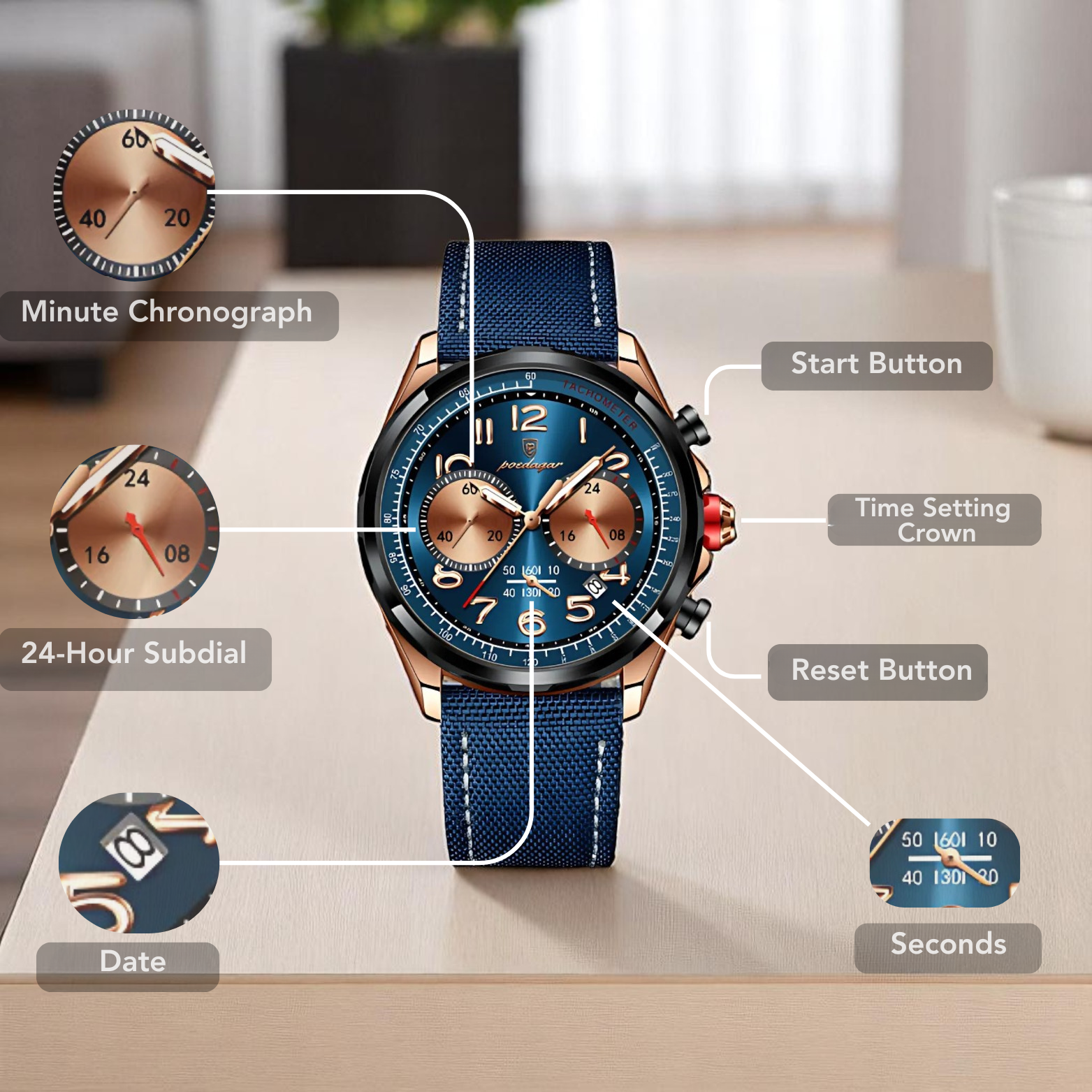 Chrono Leather Watch