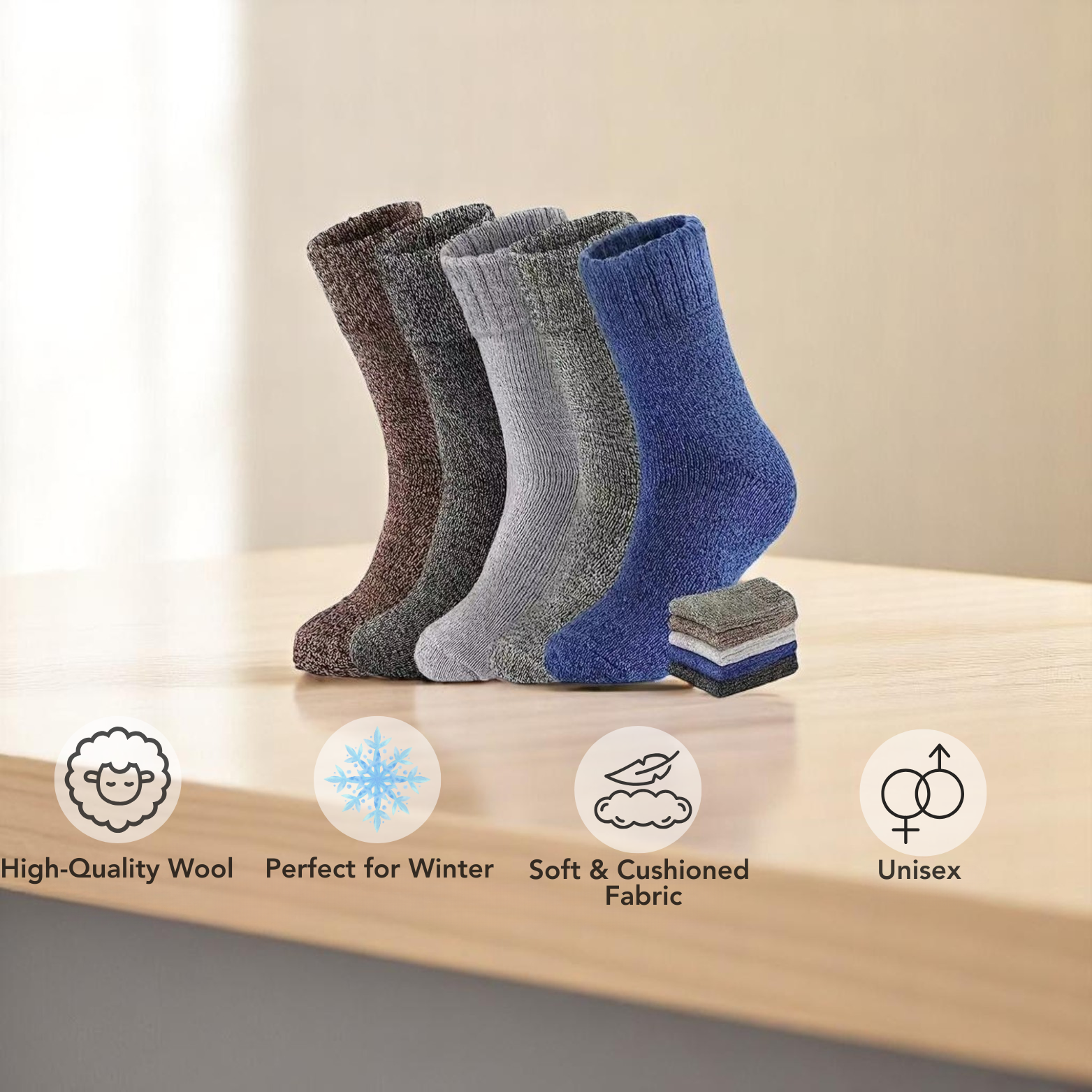Thick Winter Socks for Men (5 pairs)
