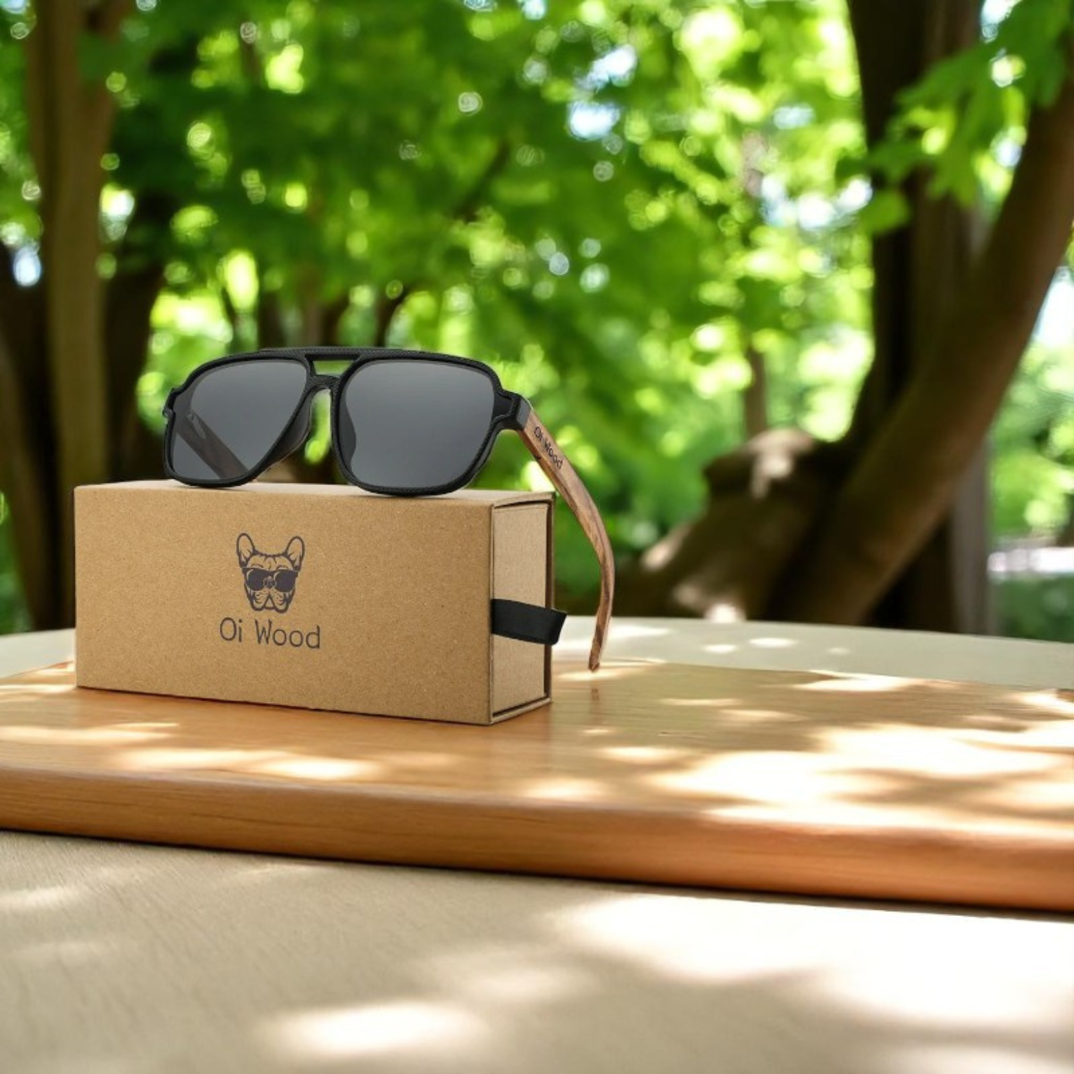 Square Polarized Wooden Glasses