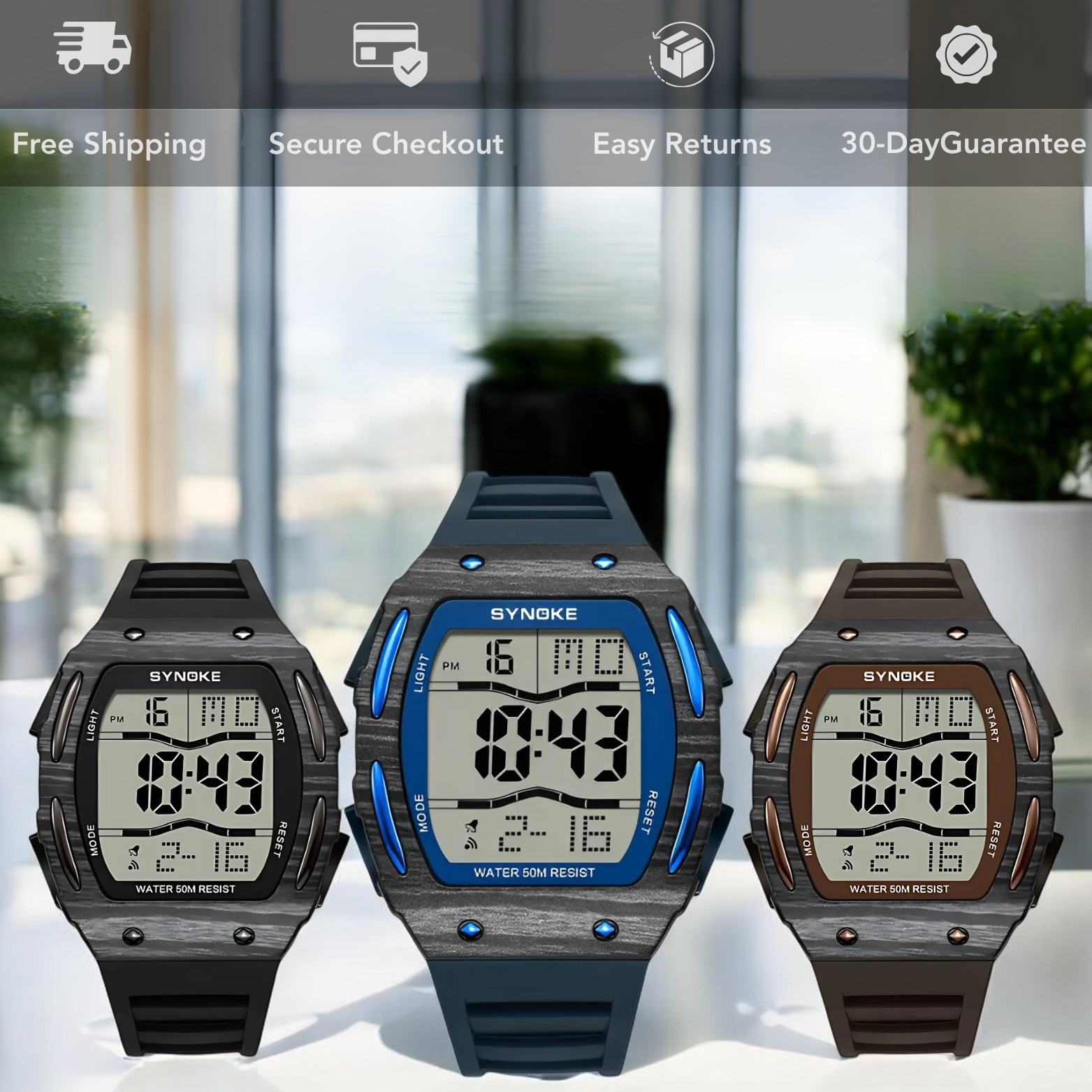 Shock and Drop Resistant Sports Watch