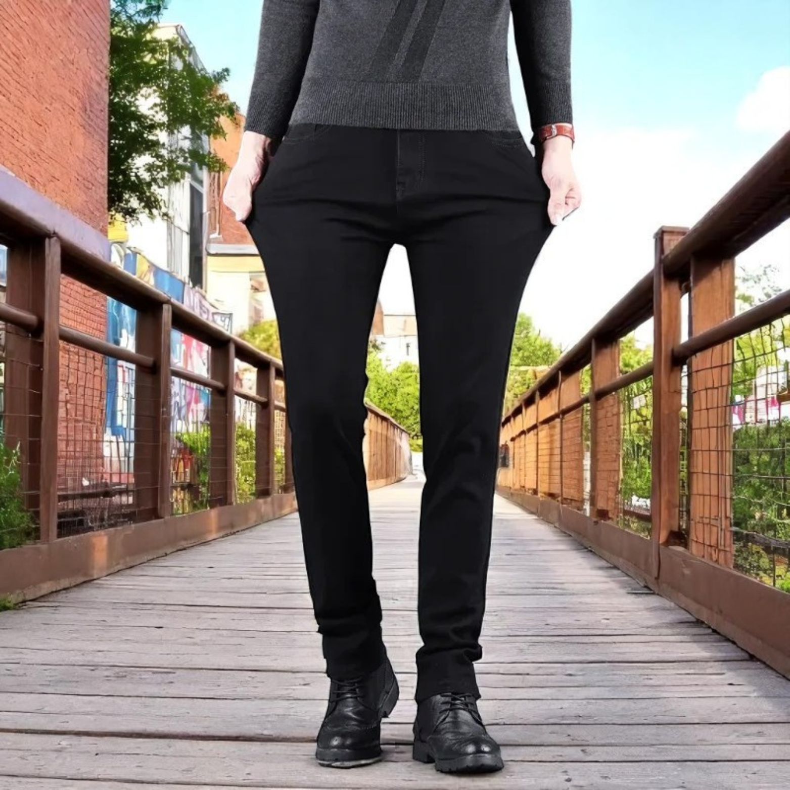 Black Slim Fit Denim Jeans