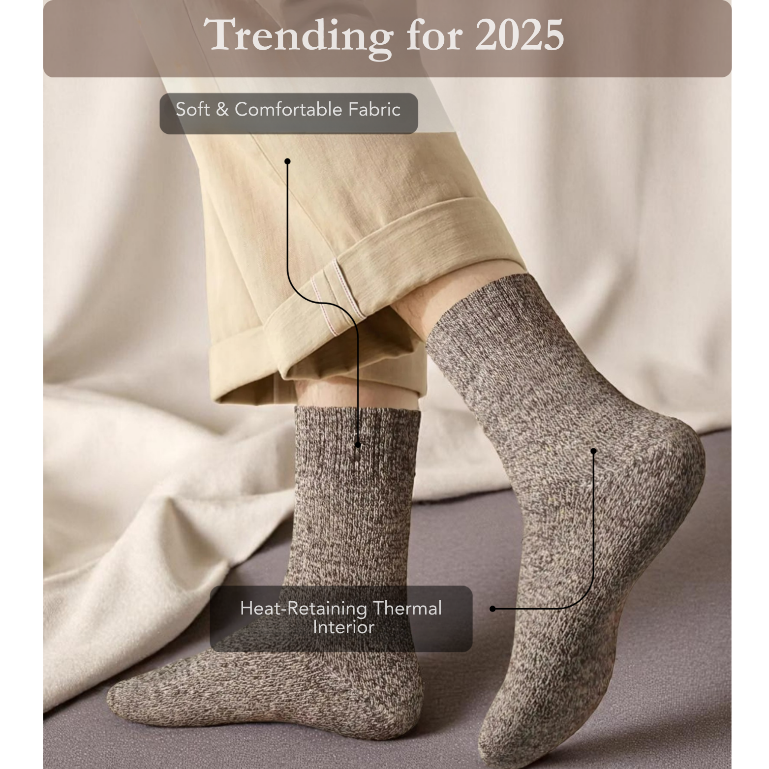 Thick Winter Socks for Men (5 pairs)