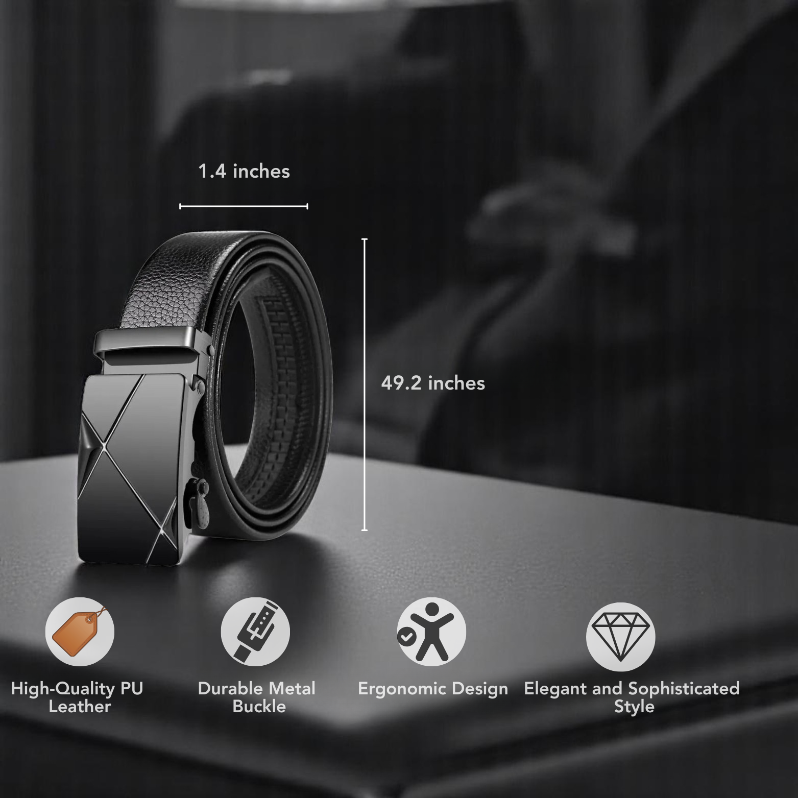 Elegant PU Leather Belt