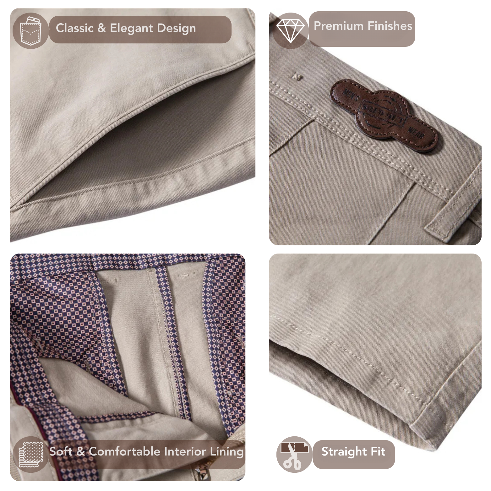 Elegant Cotton Casual Pants