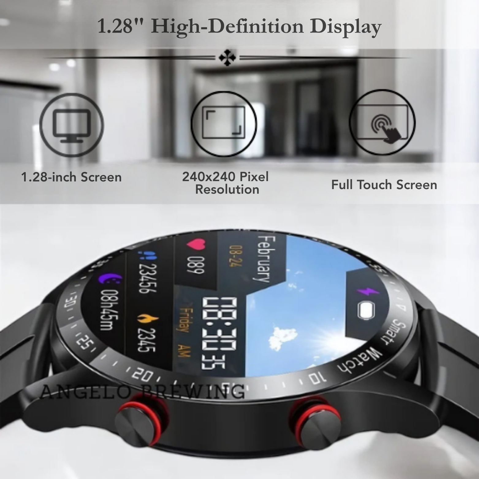 ECG Bluetooth fitness smartwatch