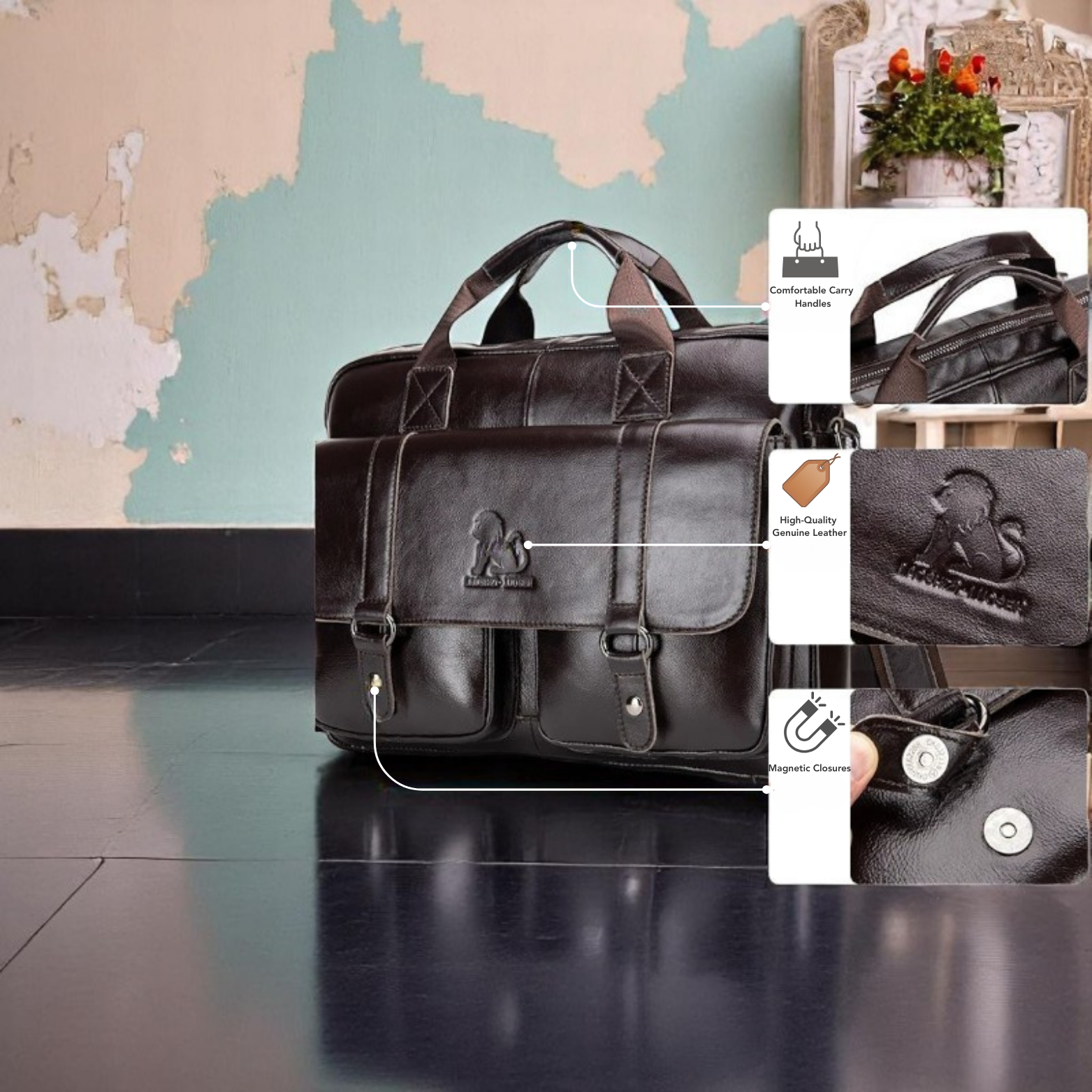 Premium Executive Leather Briefcase