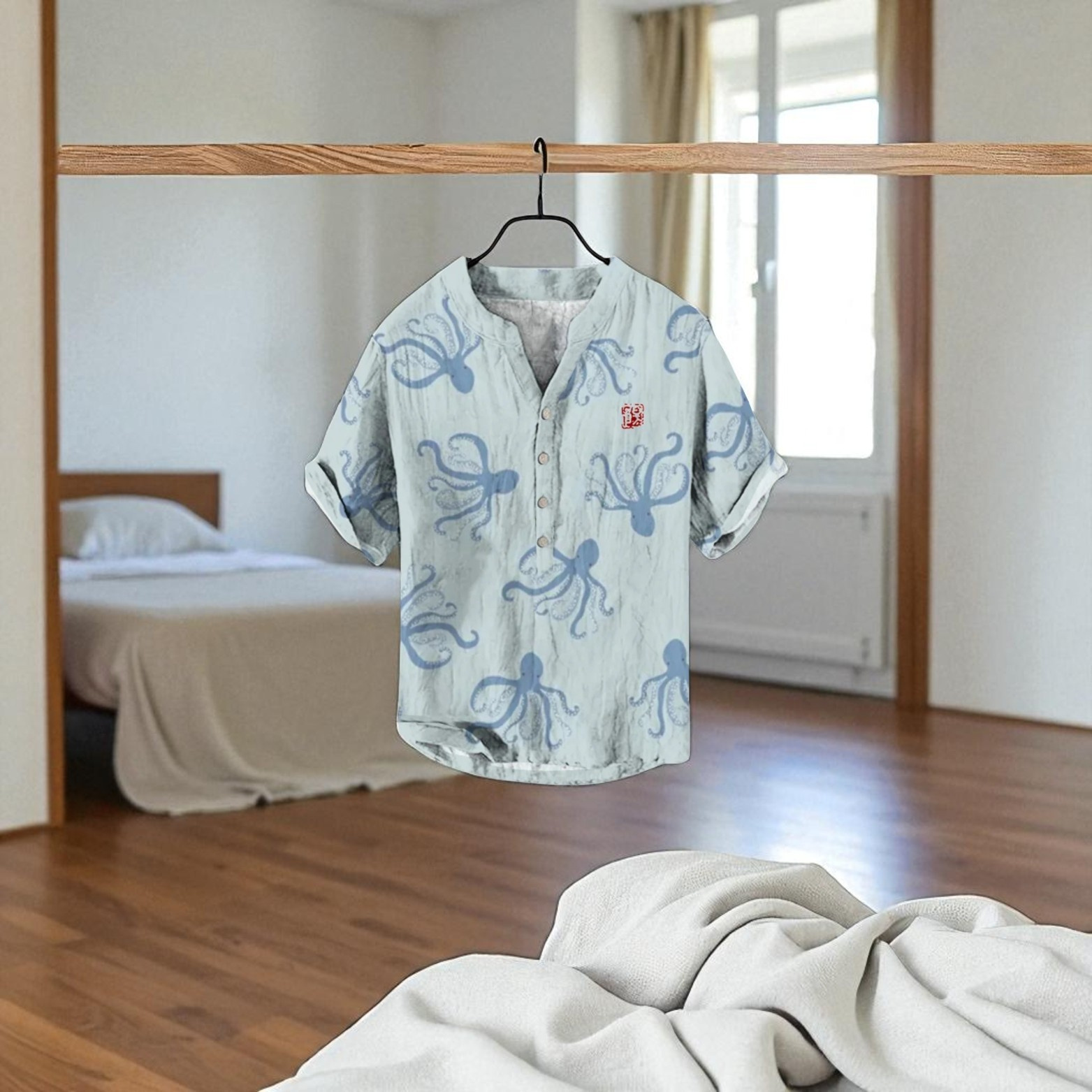 Linen Shirt with 3D Print 2025