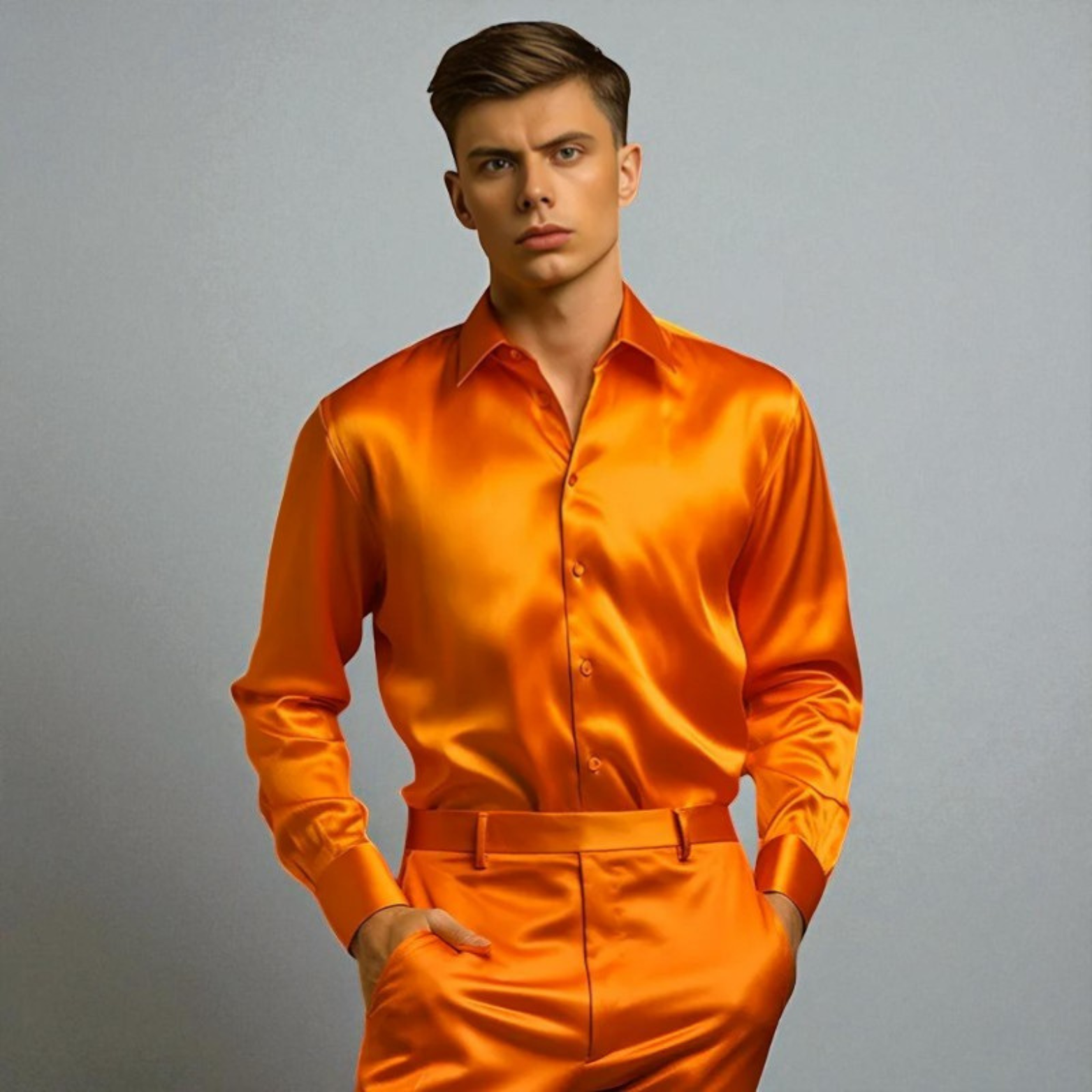 Elegant Satin Shirt for Men