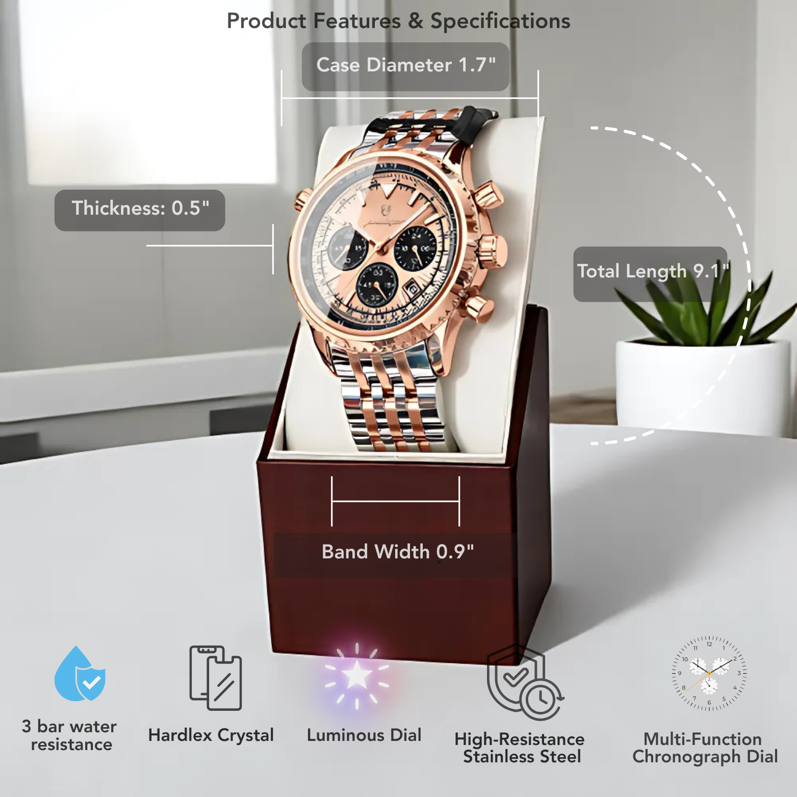 Steel military watch