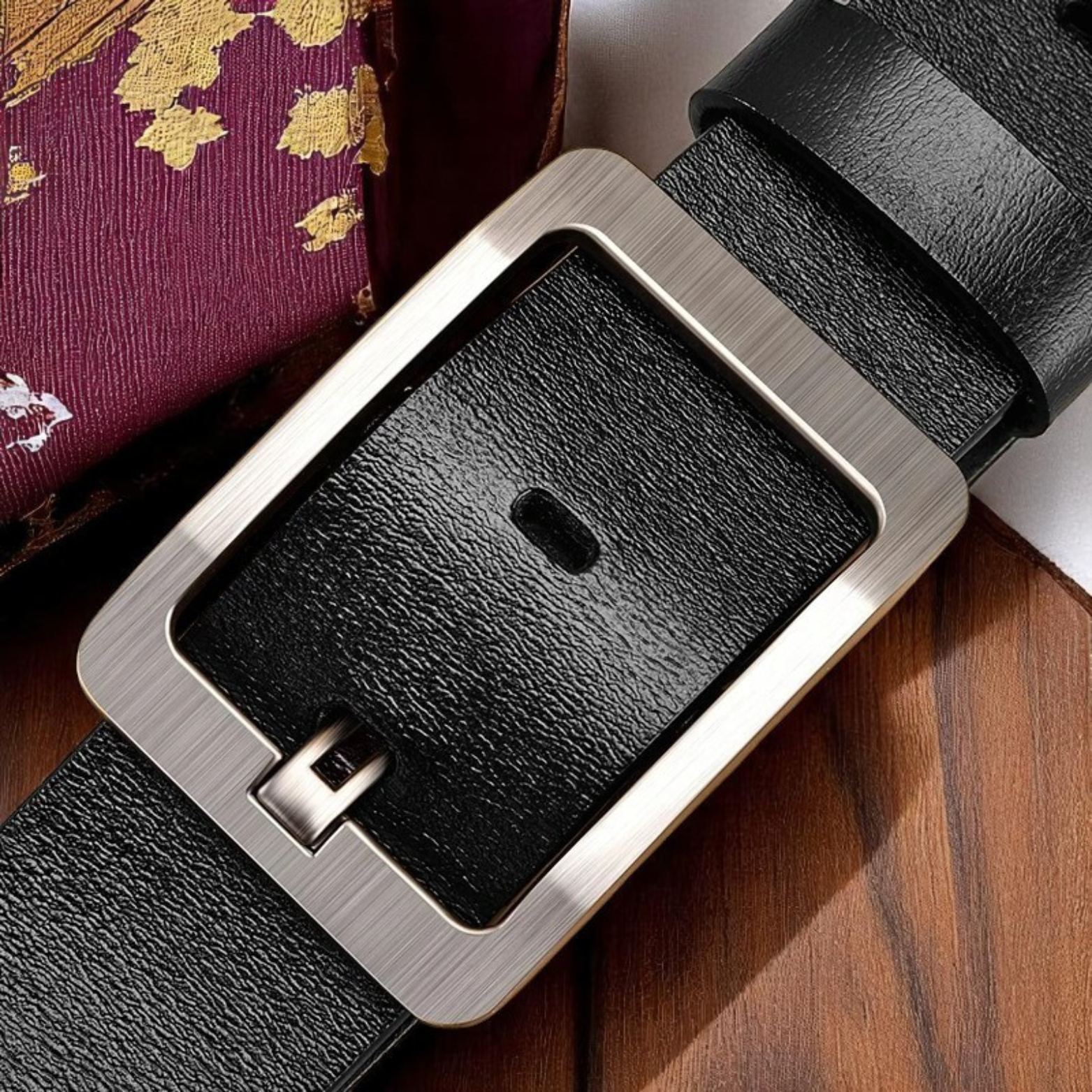 Solid Synthetic Leather Belt
