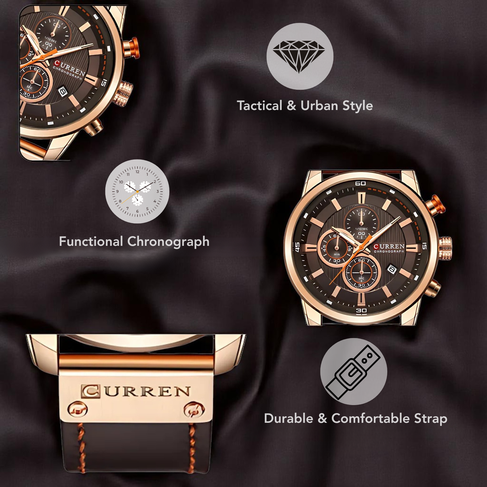 Leather Force Casual Elegant Watch