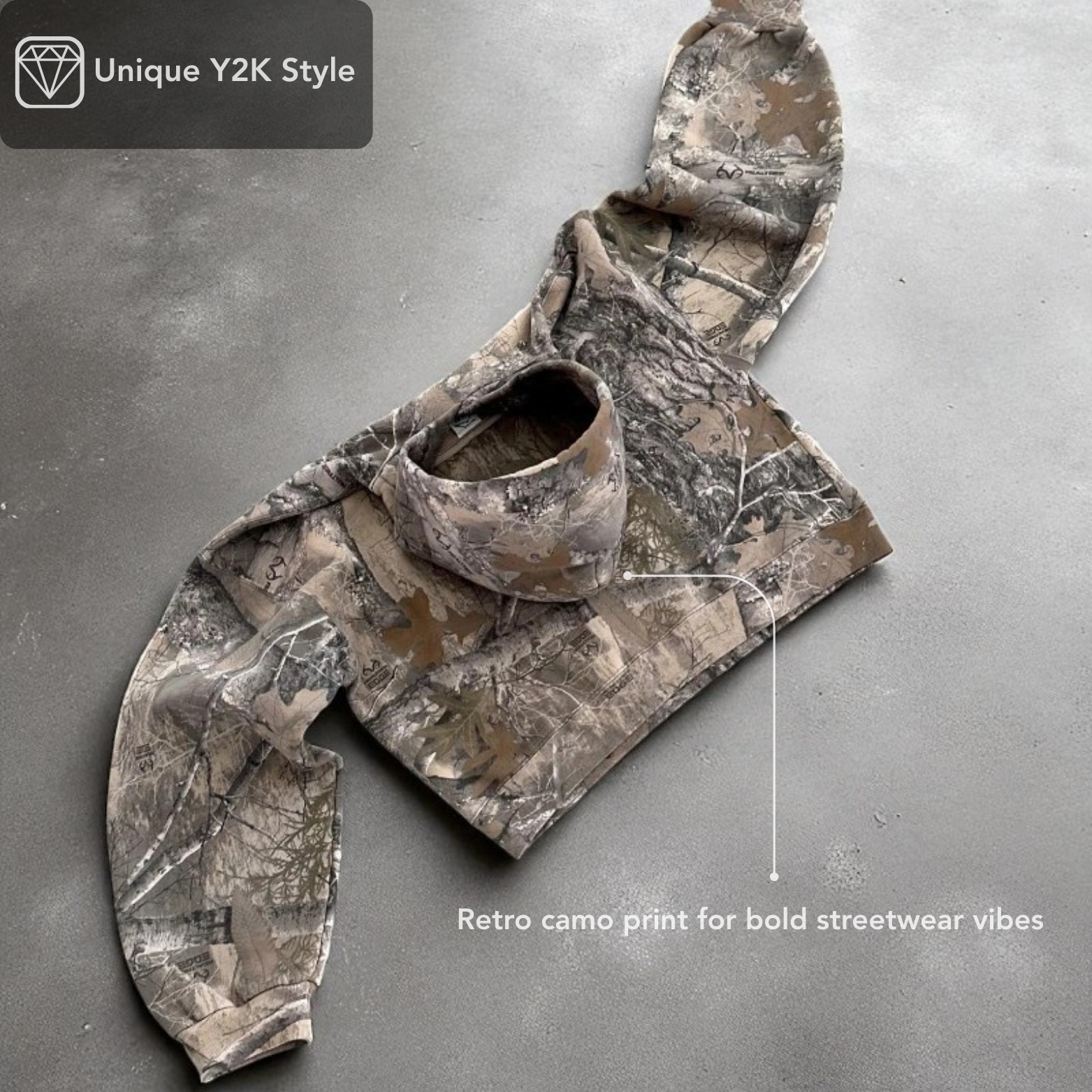 Oversized Camo Streetwear Hoodie