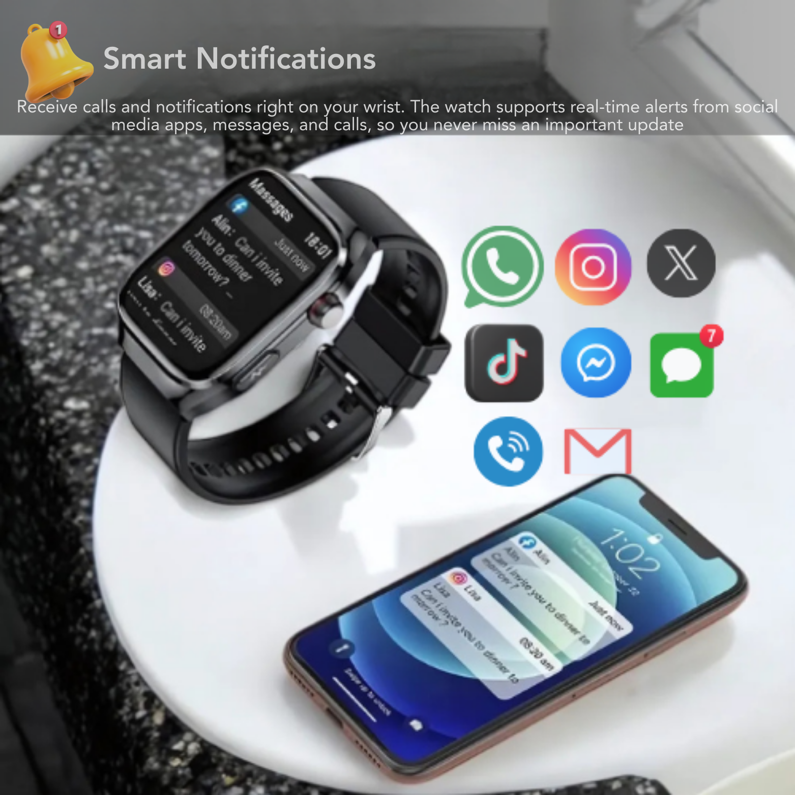 Smartwatch GUHUAVMI ECG + PPG