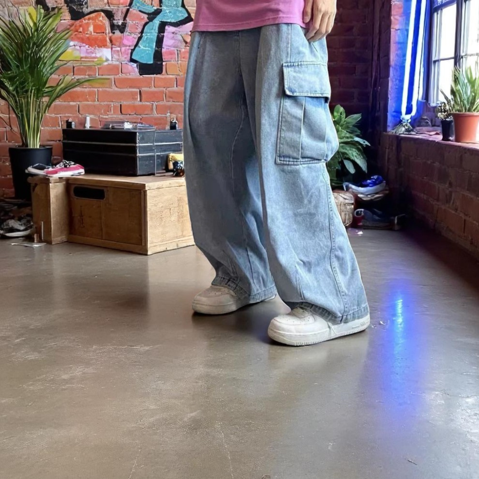 Wide Cargo Jeans Streetwear