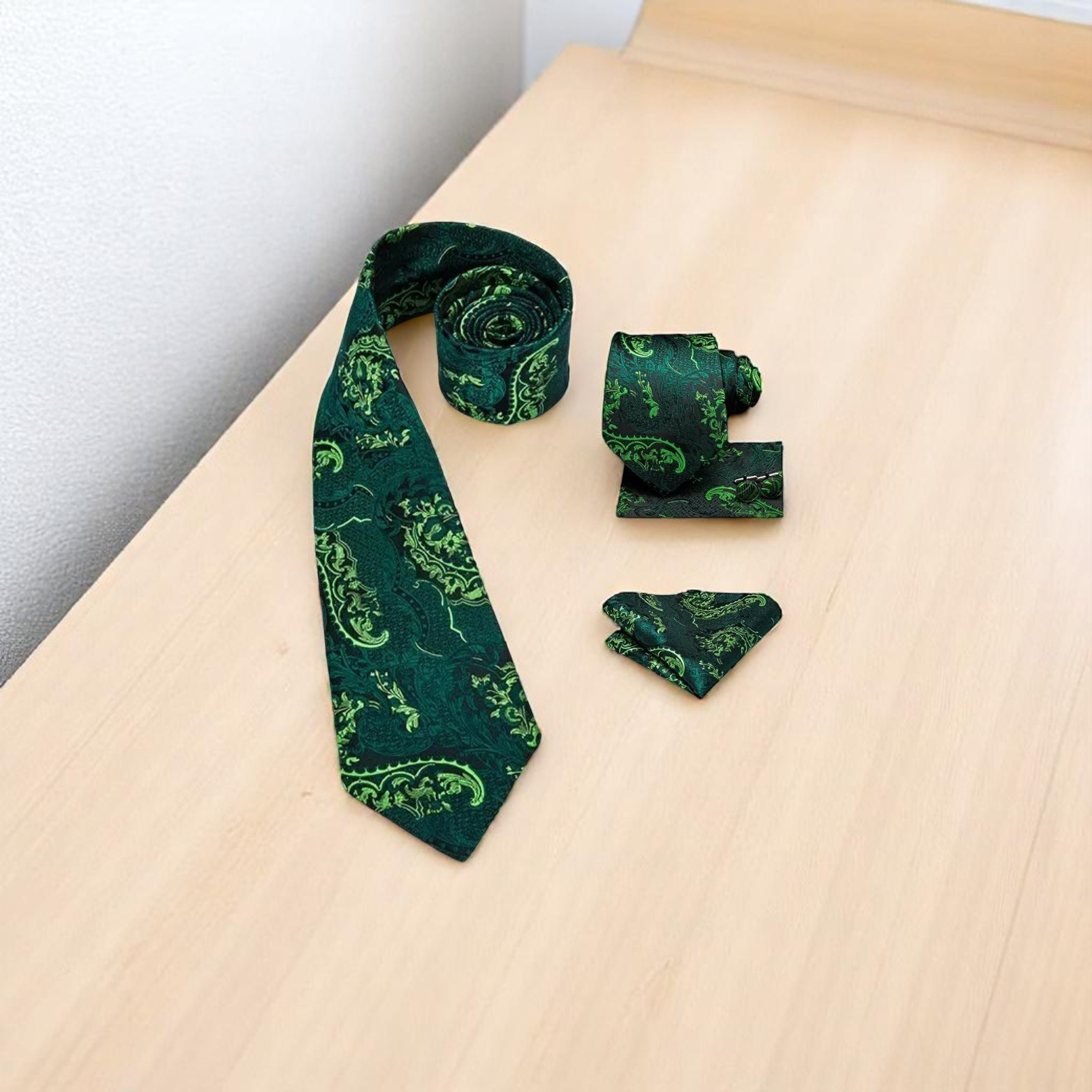 Tie Handkerchief Cufflinks Set