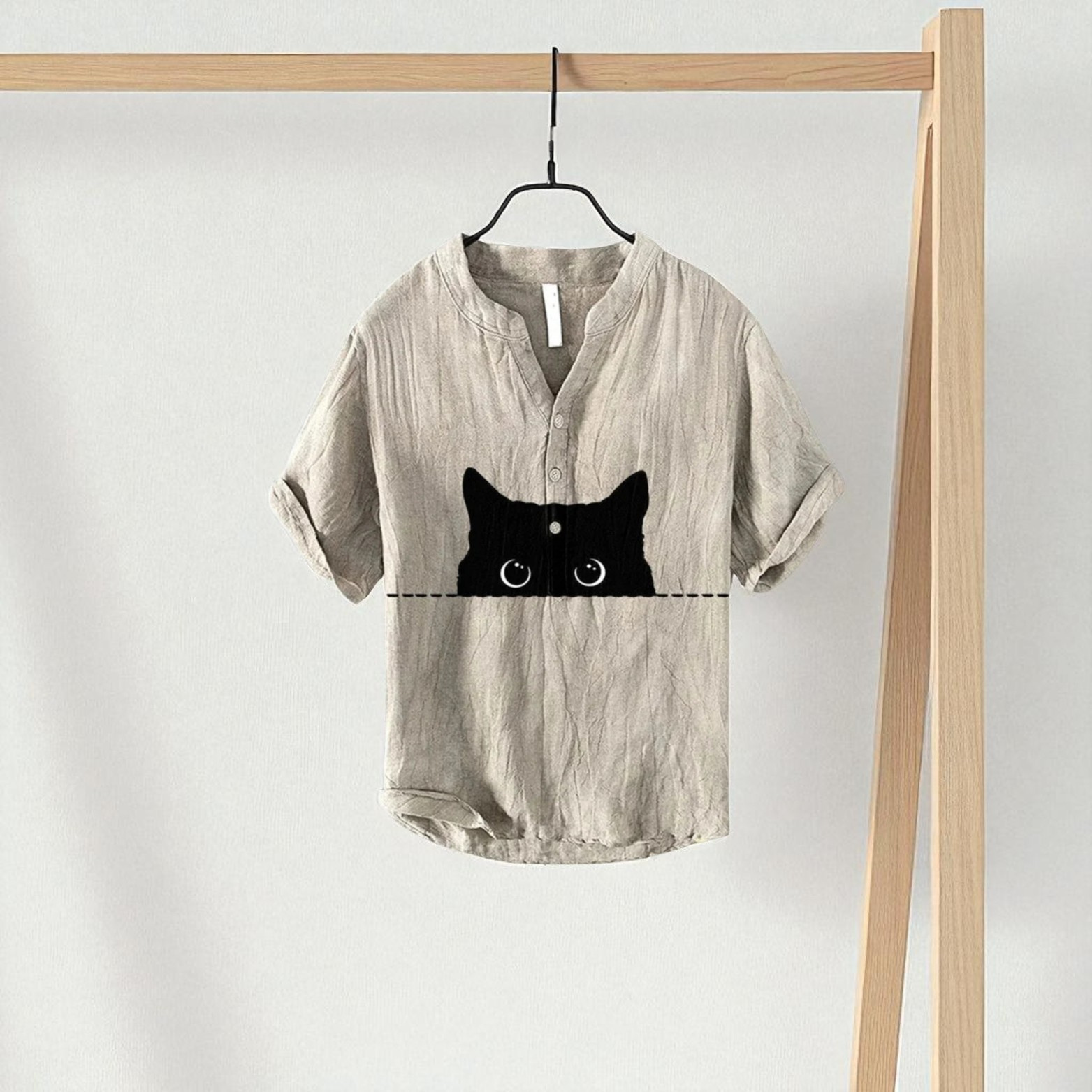 Linen Shirt with 3D Print 2025