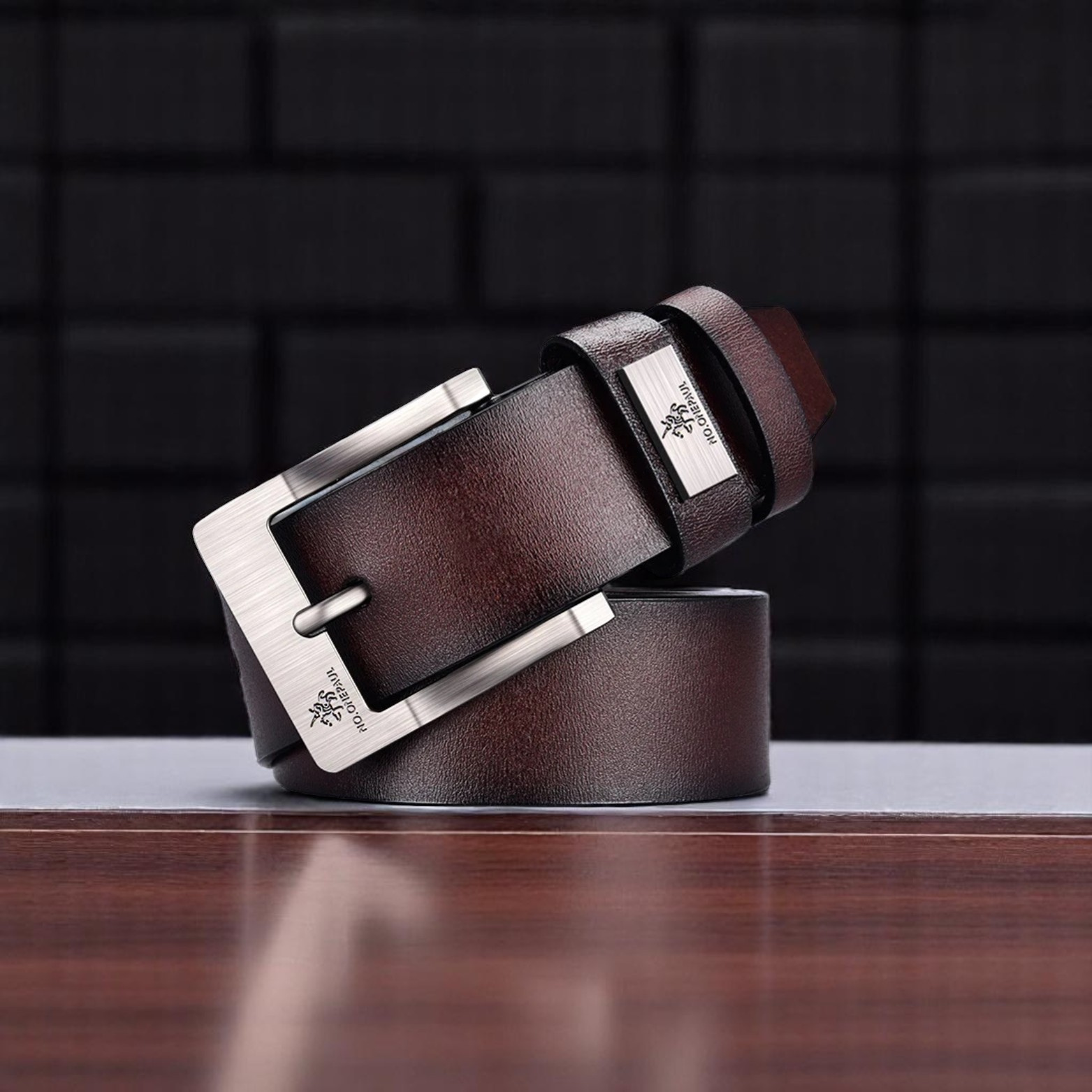Solid Synthetic Leather Belt
