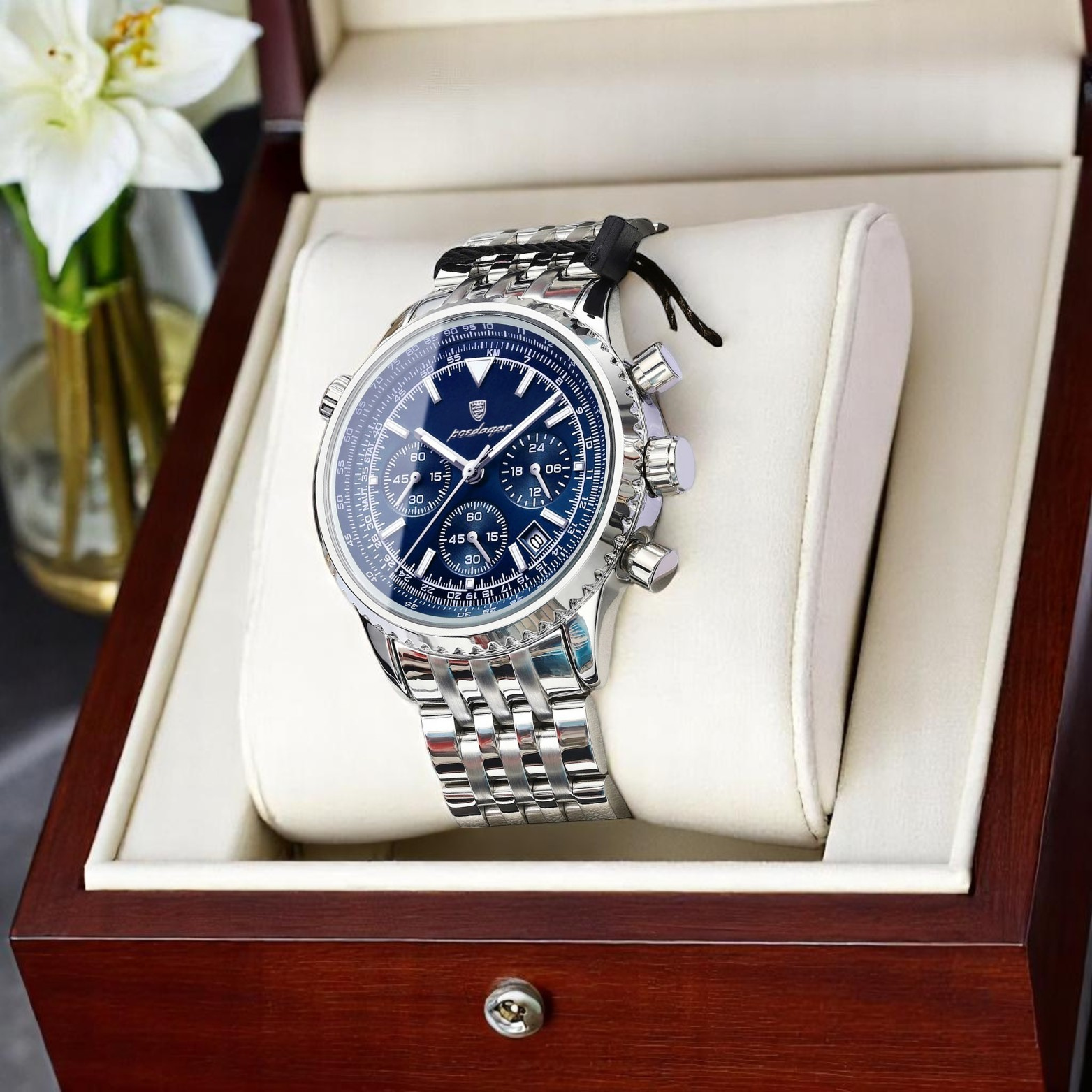 Steel military watch