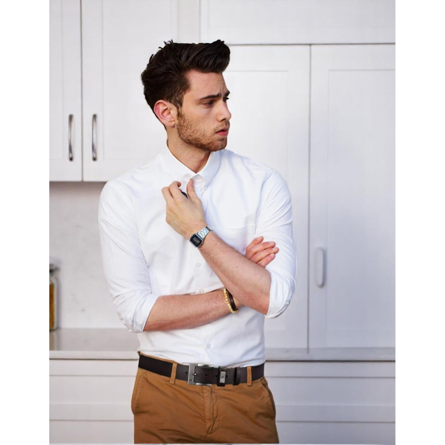 Solid Synthetic Leather Belt