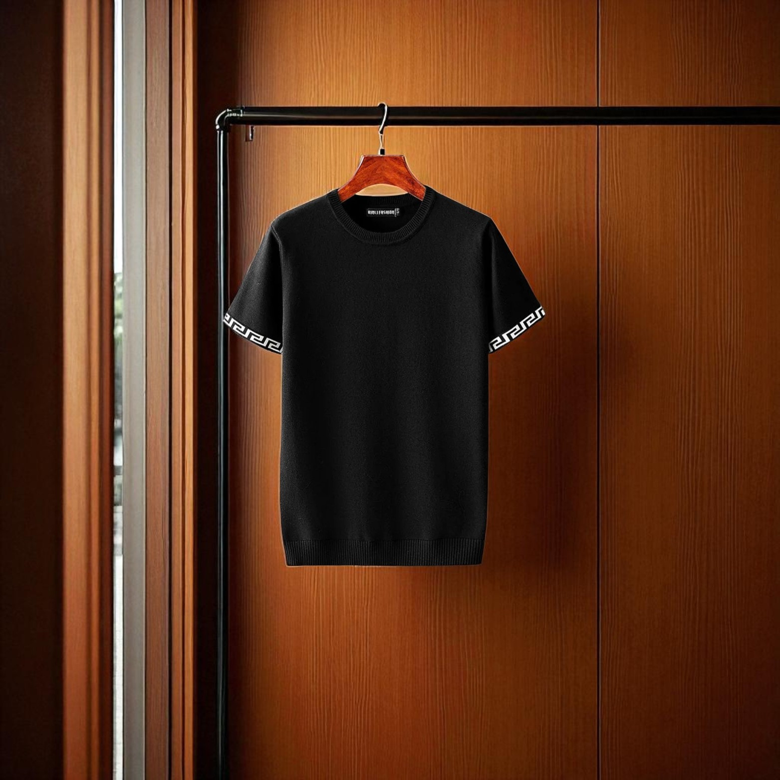 Geometric Cotton T-Shirt Sweater