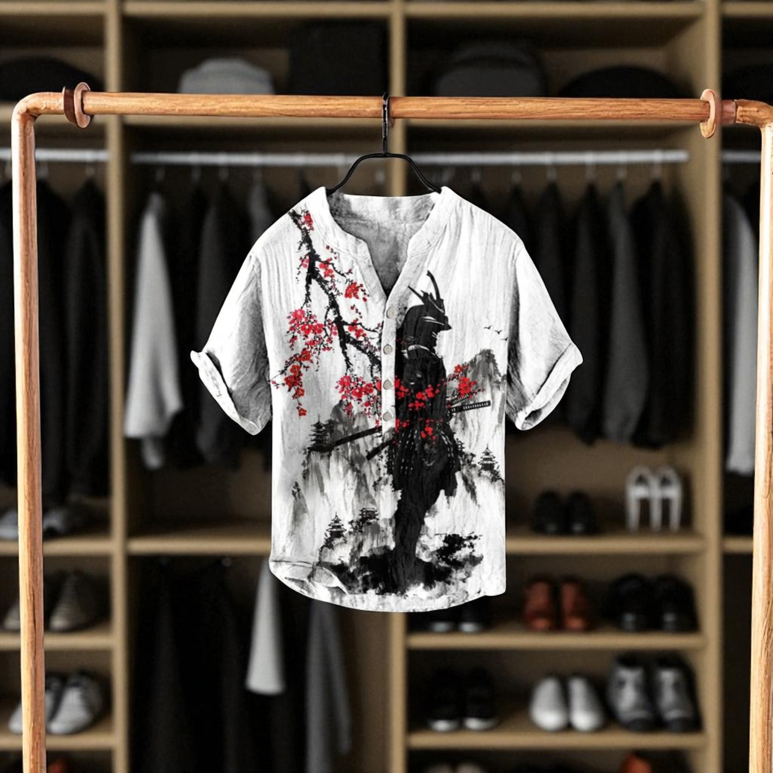 Linen Shirt with 3D Print 2025
