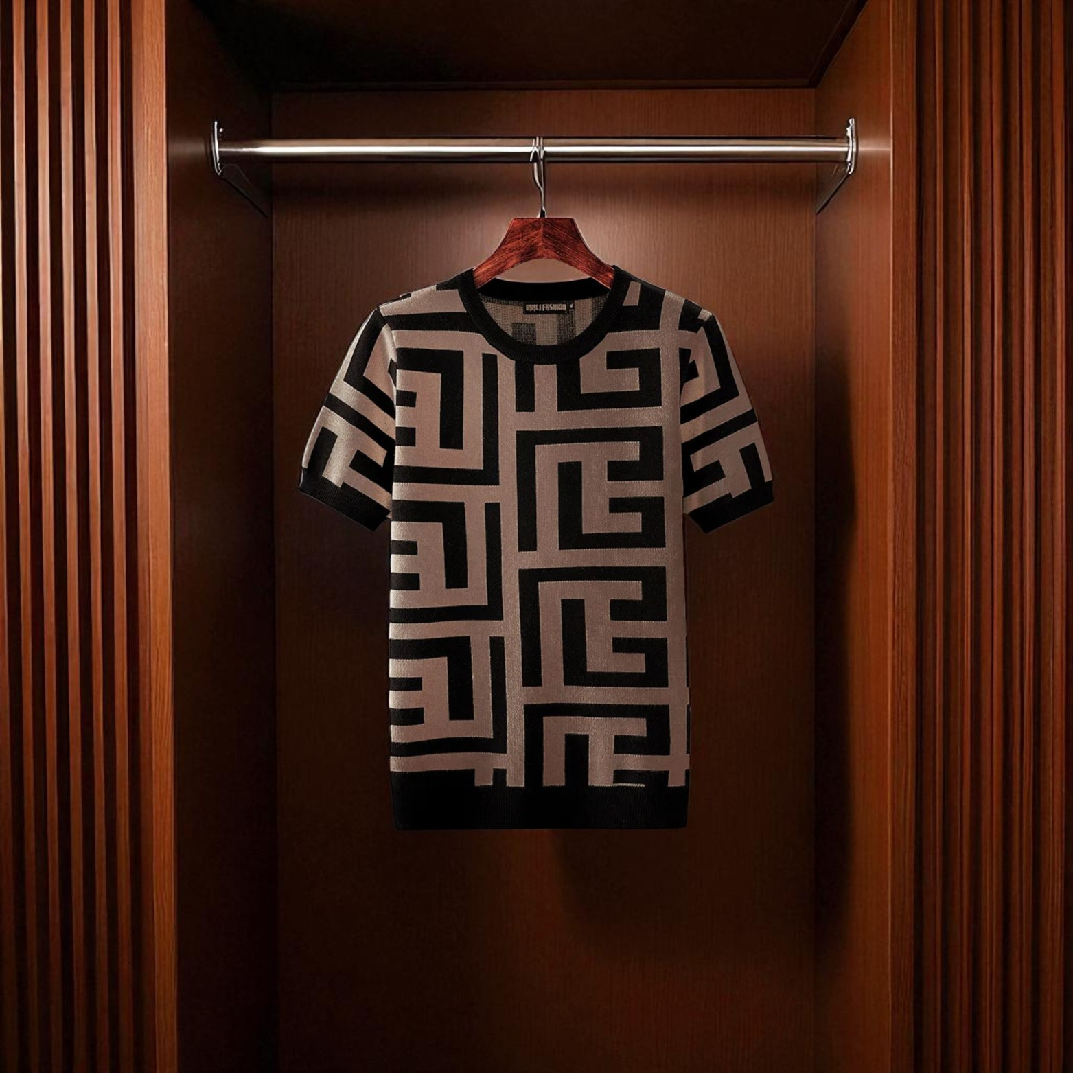 Geometric Cotton T-Shirt Sweater