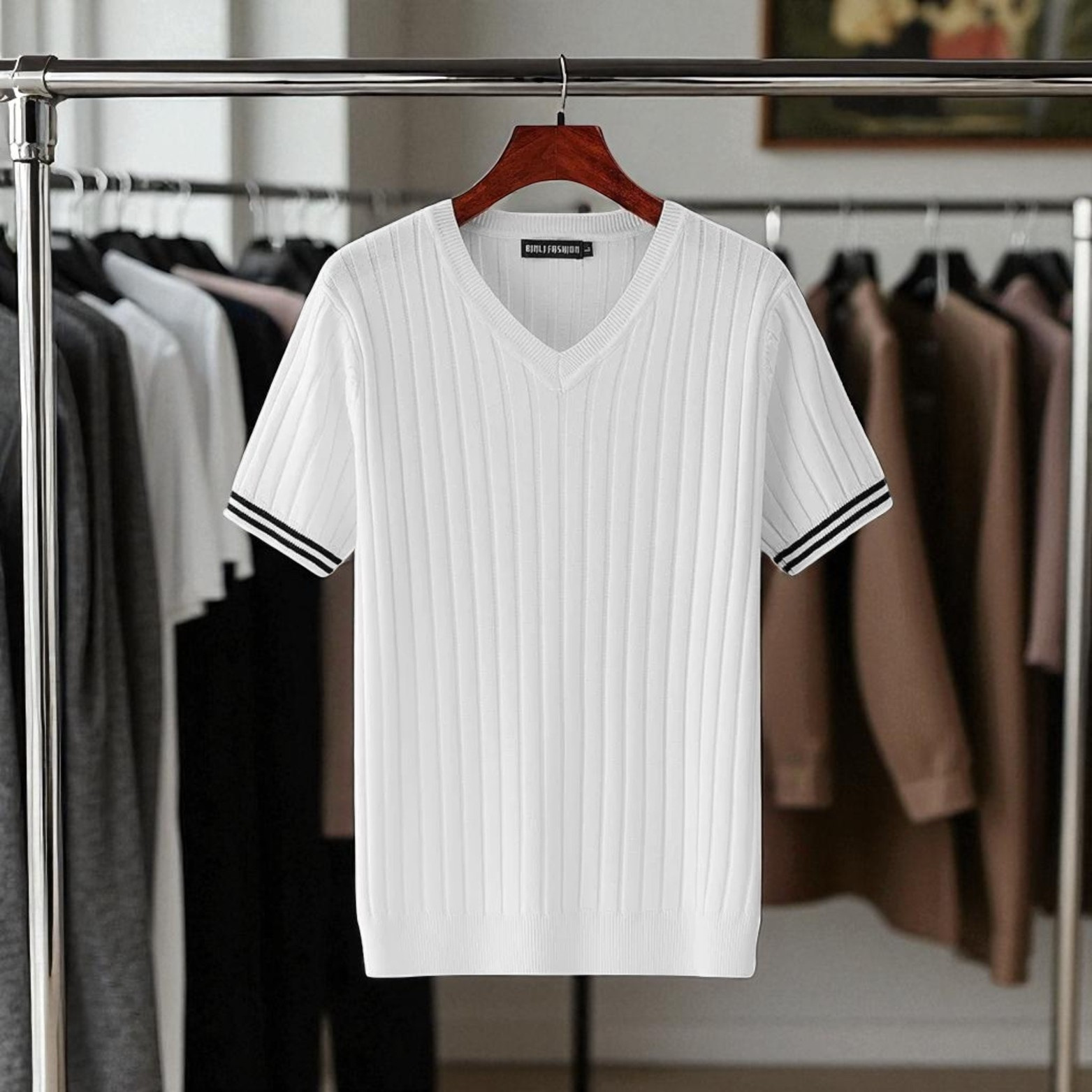 Geometric Cotton T-Shirt Sweater