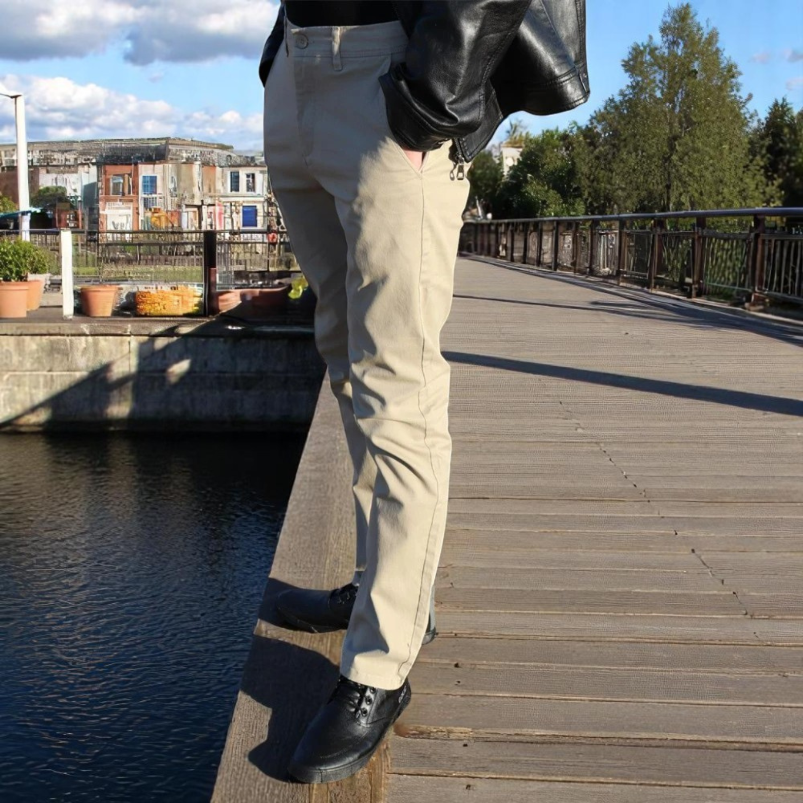 Elegant Cotton Casual Pants